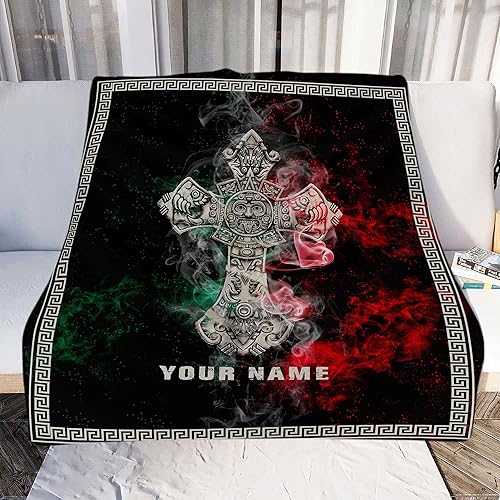 Miniatura 3 de Manta personalizada con nombre de México para hombres y mujeres, mantas personalizadas con bandera de México, manta de bandera mexicana, regalo