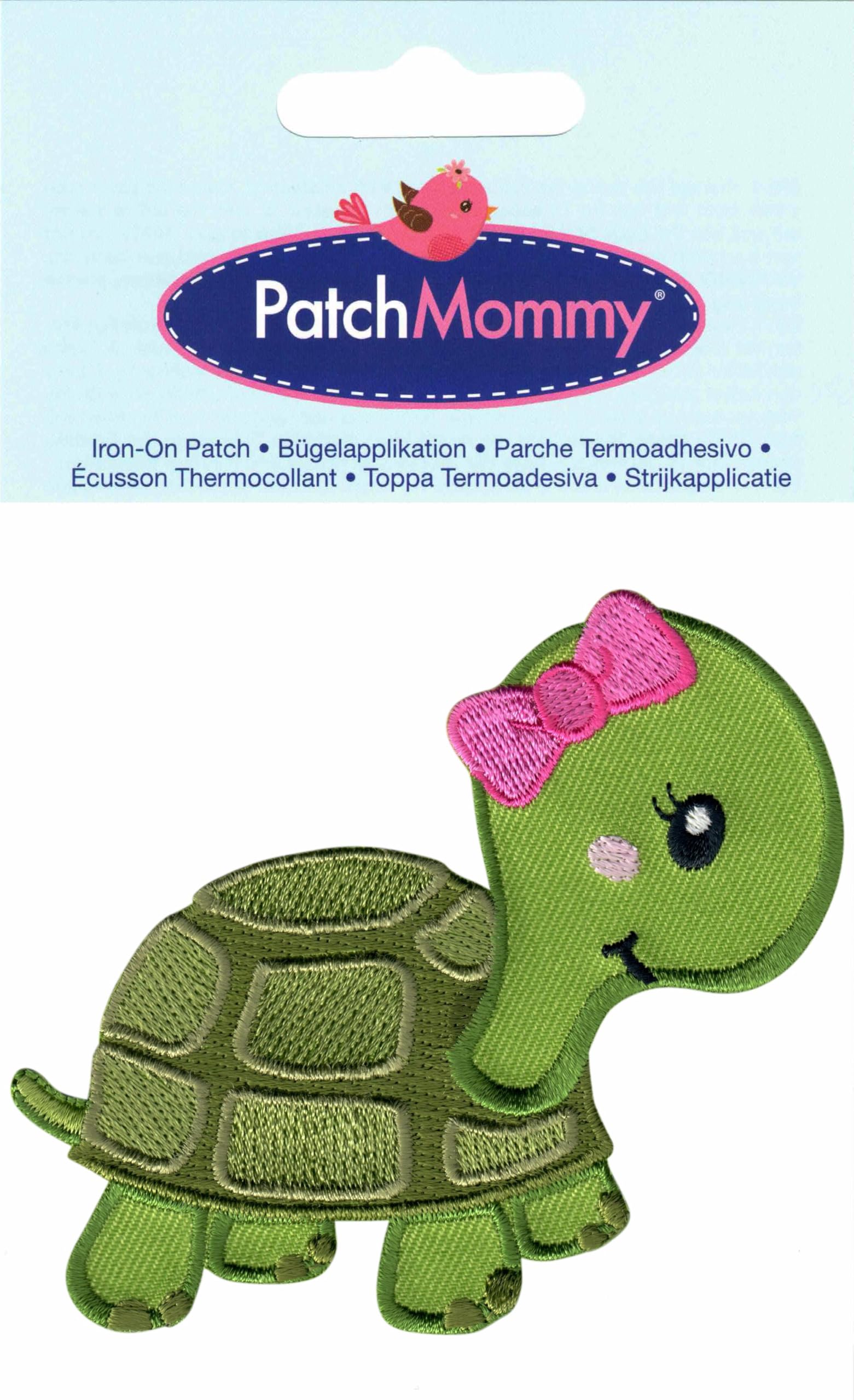 Patch Brodé Thermocollant Tortue Fille - 7.5x9cm - À Coudre Ou Repasser - Décoration Vêtements Enfant