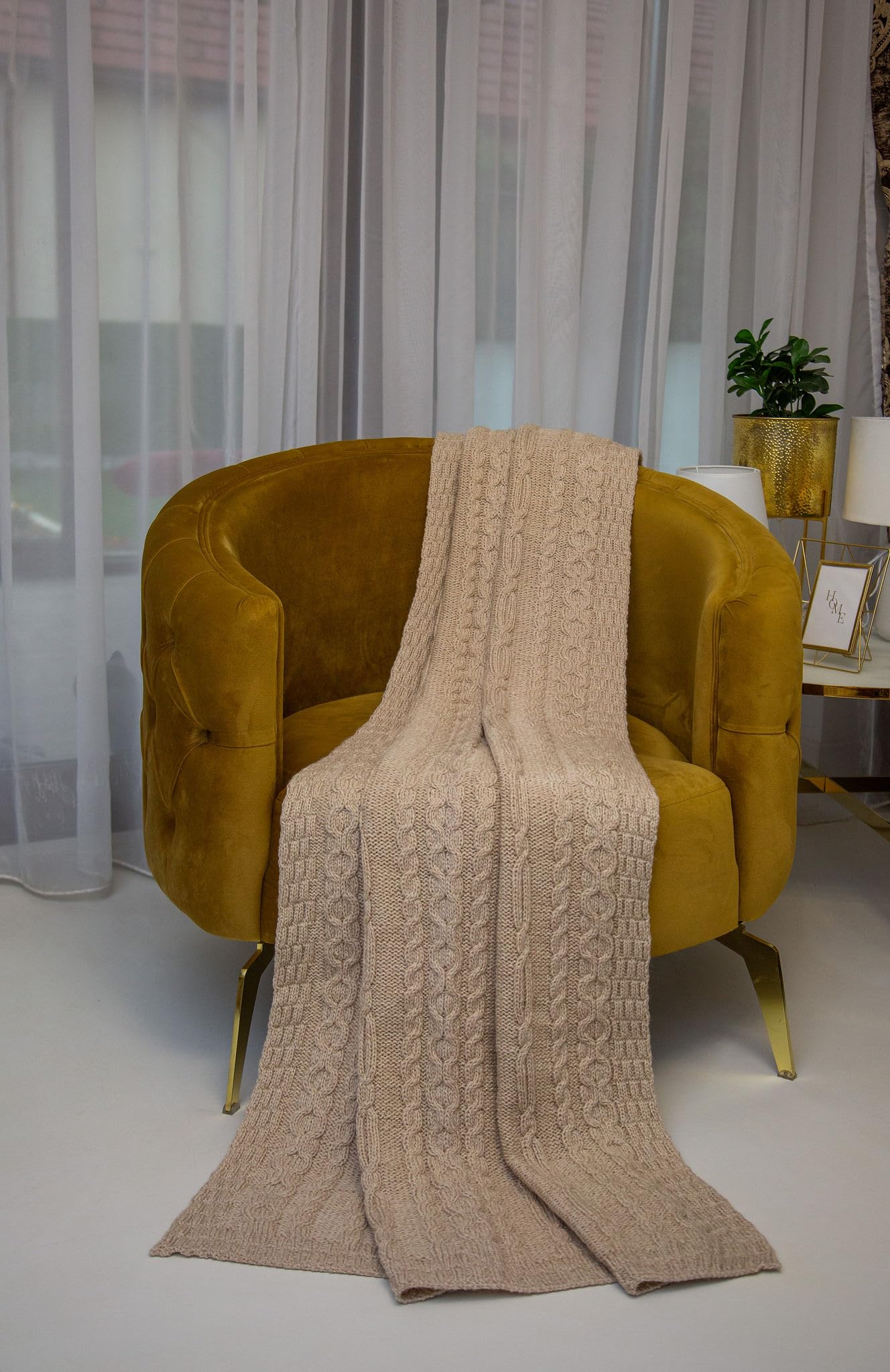 Couverture de lit en laine SAOL isolante contre le froid hivernal 170x114cm