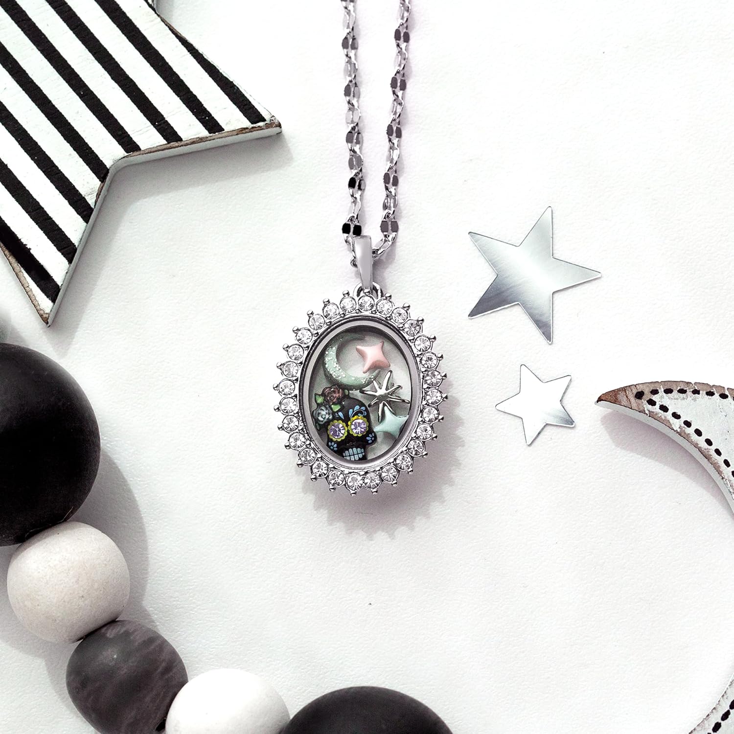 Origami Owl Dia de los Muertos Living Locket Set 18-20" - Silver