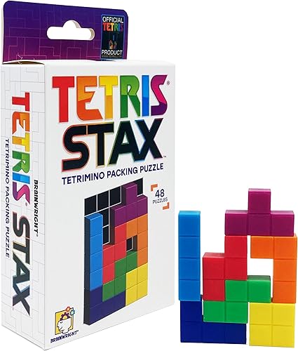 Brainwright - Tetris STAX - Rompecabezas de embalaje Tetrimono - 48 Piezas