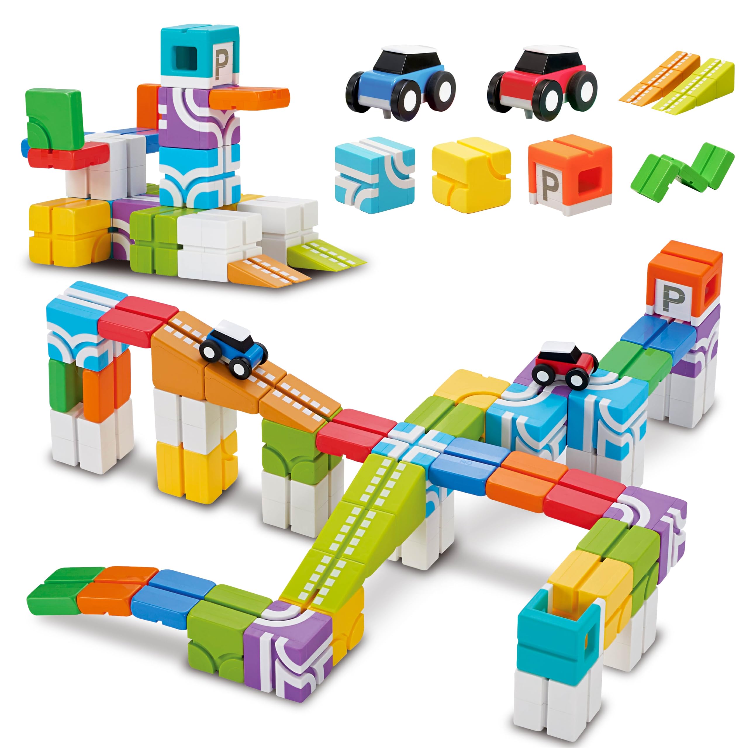Amazon.com: QBI Magnetic Building Blocks Car Track Set