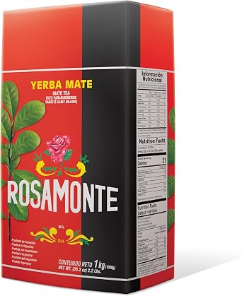Yerba Mate Rosamonte with stems ,1 kg Pack of 1