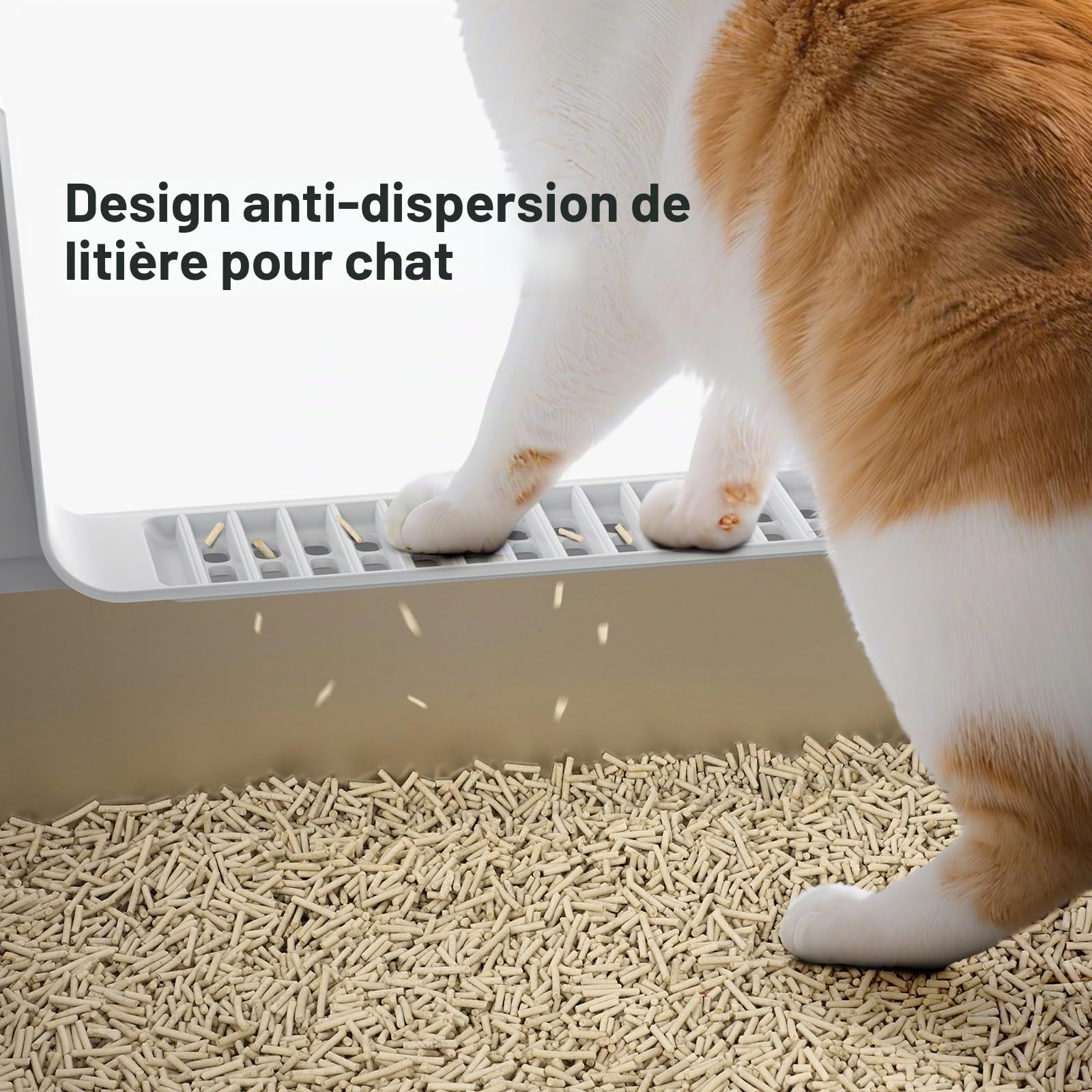 MIXJOY Bac à litière pour chat XXXL en acier inoxydable - Extra large - 71 x 51 x 30 cm - Convient pour les grandes races de chats et les foyers à cathédrales multiples - Modèle grand format à bords