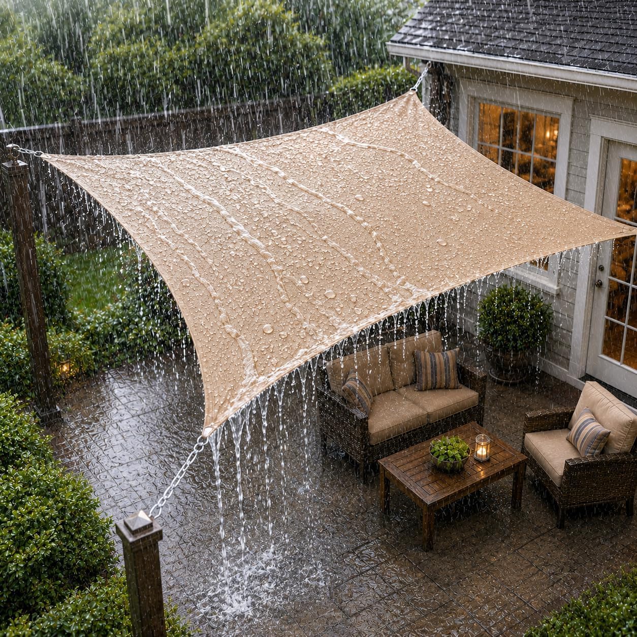 ABIUBIU Sonnensegel 3x4m, wasserdichtes Sonnensegel mit 95% UV-Schutz, ausgestattet mit Ringen aus Edelstahl 316, Schutz vor Sonne und Wind, geeignet für den Einsatz im Freien und im Garten Garten