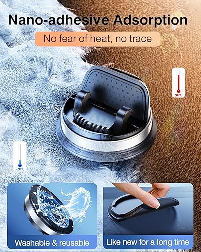 Miniatura 7 de OATSBASF Soporte para teléfono celular para salpicadero, soporte de teléfono para automóvil giratorio de 360 con silicona antideslizante, compatible