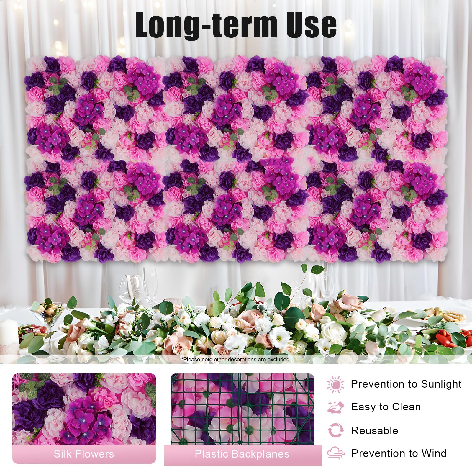 Decorazione da parete con fiori artificiali