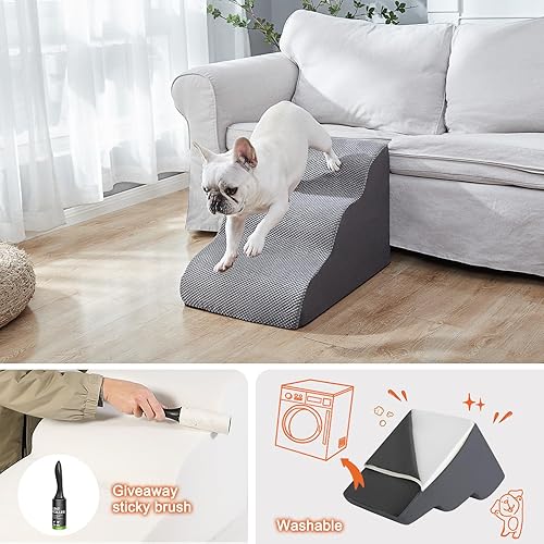 Miniatura 7 de Ryoizen Rampas para escaleras para perros pequeñosmedianos hasta camas y sofás de hasta 18 pulgadas, escalón para mascotas con parte inferior