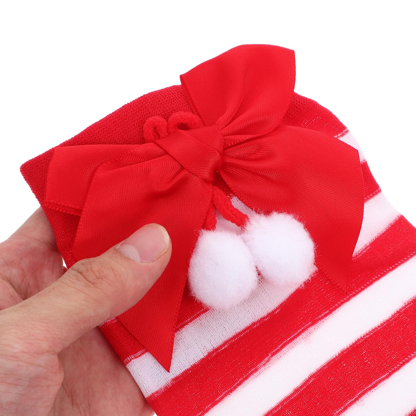 LIFKOME Chaussettes de Fête Hautes pour Femmes Bas de Noël avec Nœuds Décoratifs Respirantes et Confortables au Quotidien