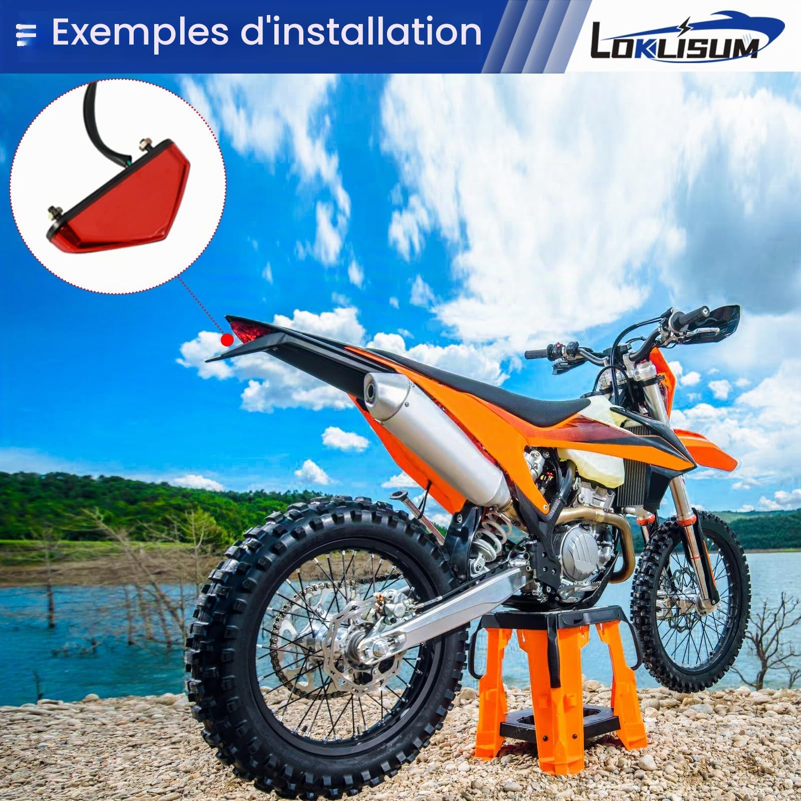 Mini Feu Arrière de Frein de Moto, 12V 9LED E-Approved Arrêt de Moto en Cours D'exécution Feu Arrière Universel pour Motos ATV Dirt Bike Scooter.