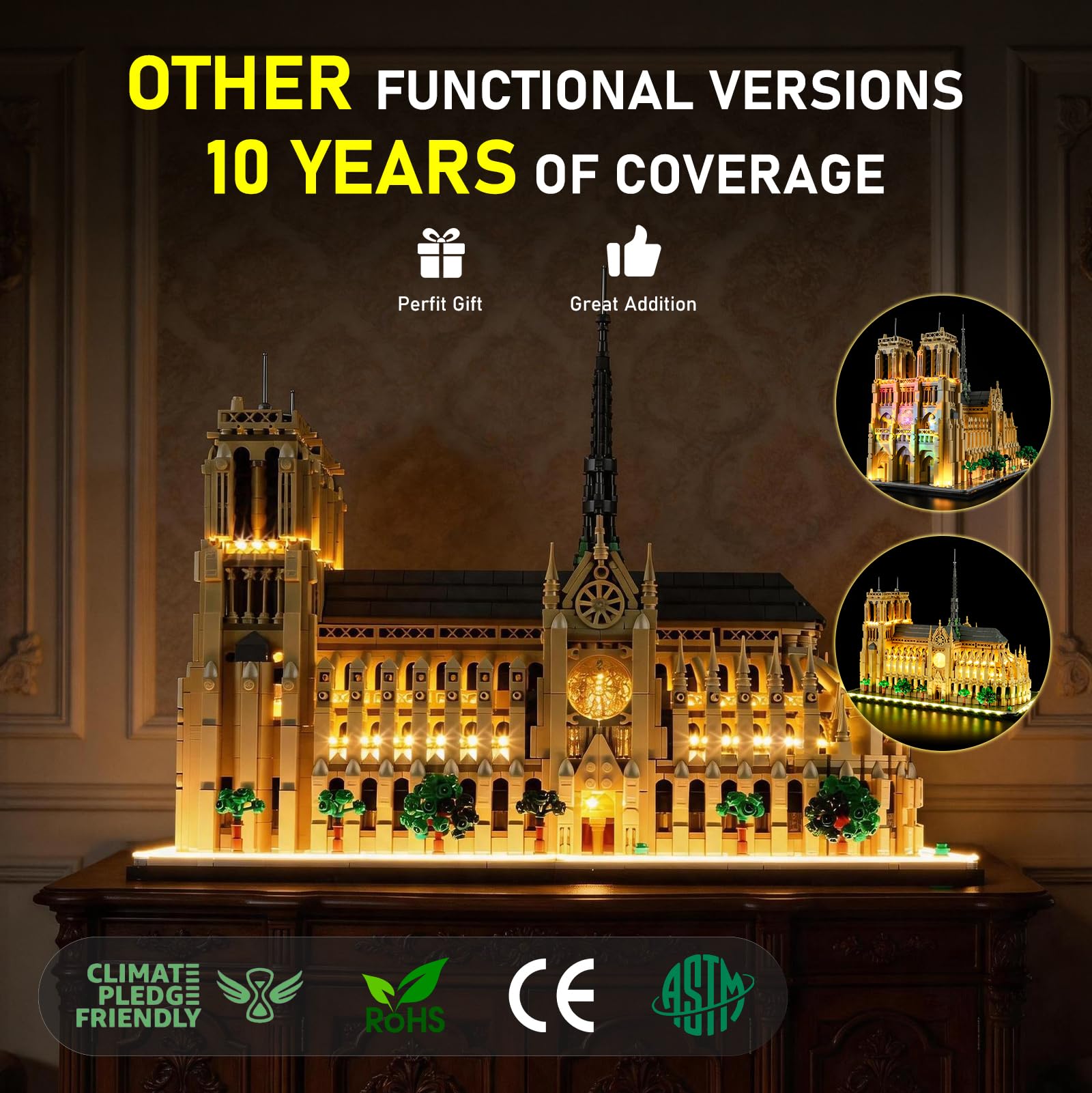 Cathedral 10セット Light Kit for Notre Dame de Paris #21061 Multi Color – ZENE 洋楽