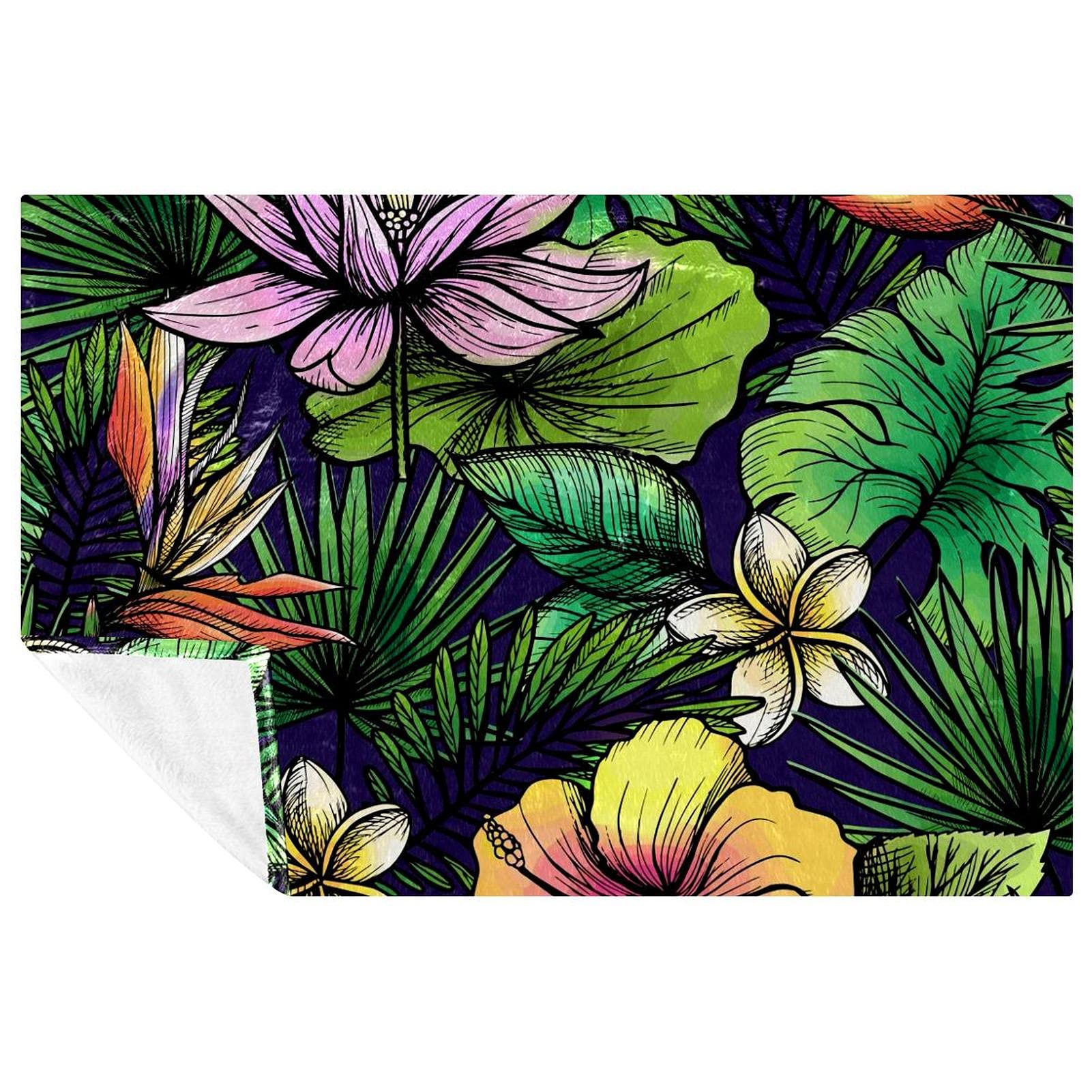 Couverture motif lotus douce, un cocon de chaleur pour vos soirées canapé