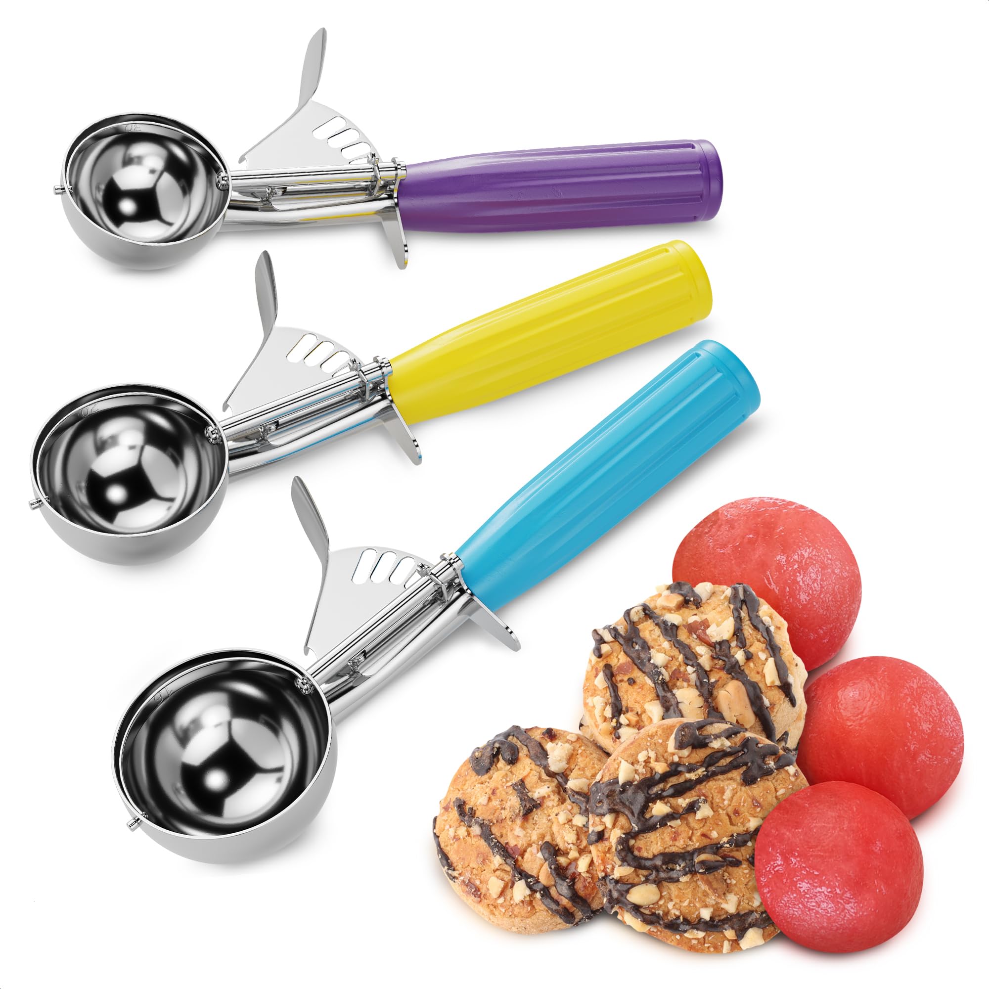 Amazon.com: Cookie Scoop Set - Ice Cream Scoop with Trigger