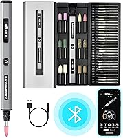 Vista 10 de AM ARROWMAX - Mini bolígrafo de grabado con 42 puntas, herramienta rotativa, control de movimiento inteligente, OLED, Bluetooth, aplicación, carga