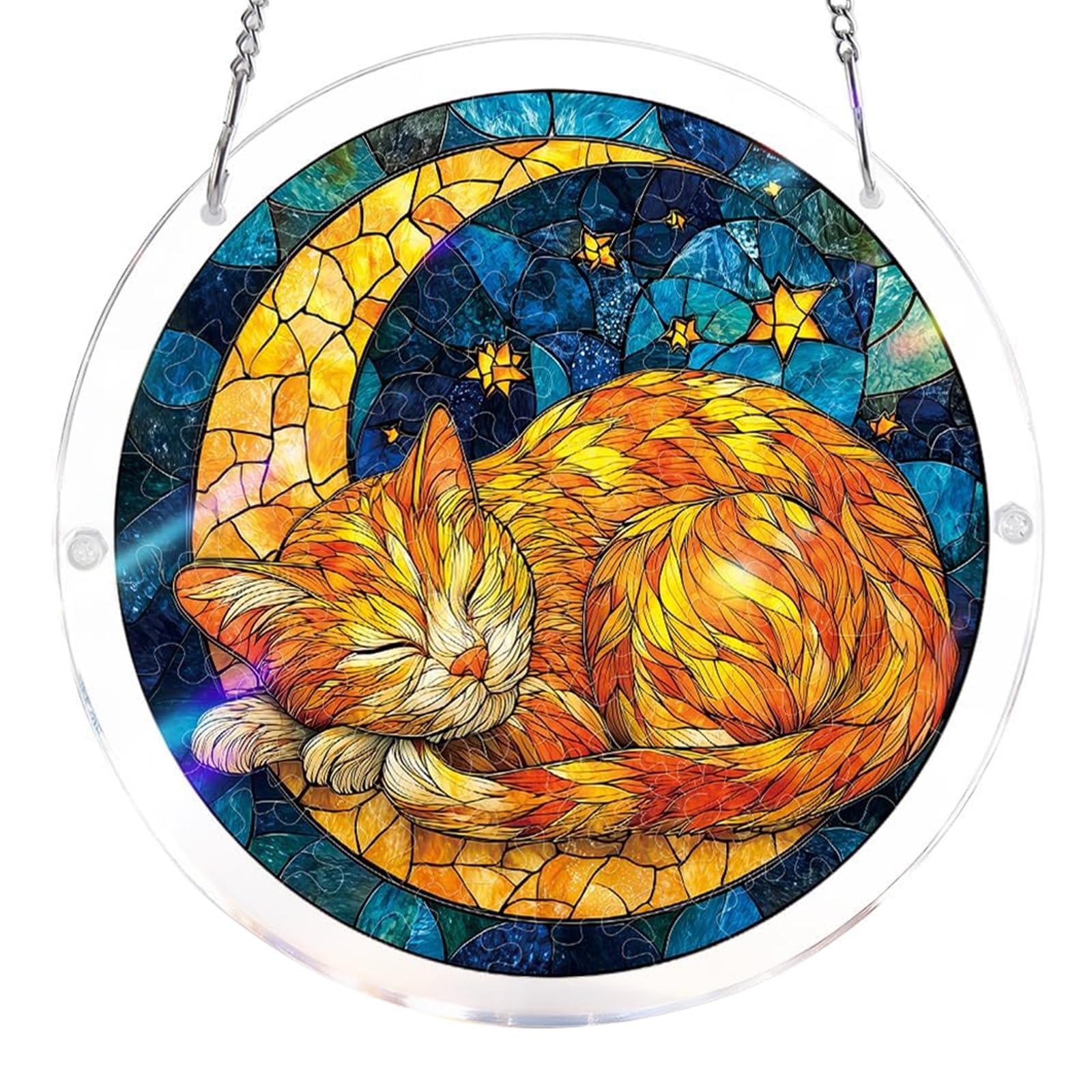 Animal Acrylic Puzzles Suncatcher Window Hanging, DIY Suncatcher Kits for Doors Garden, Sun Catcher Stained Glass Acrylic Puzzle, Garden Decoration for Apartment Living Room Bedroom-#4 S-18.5cm