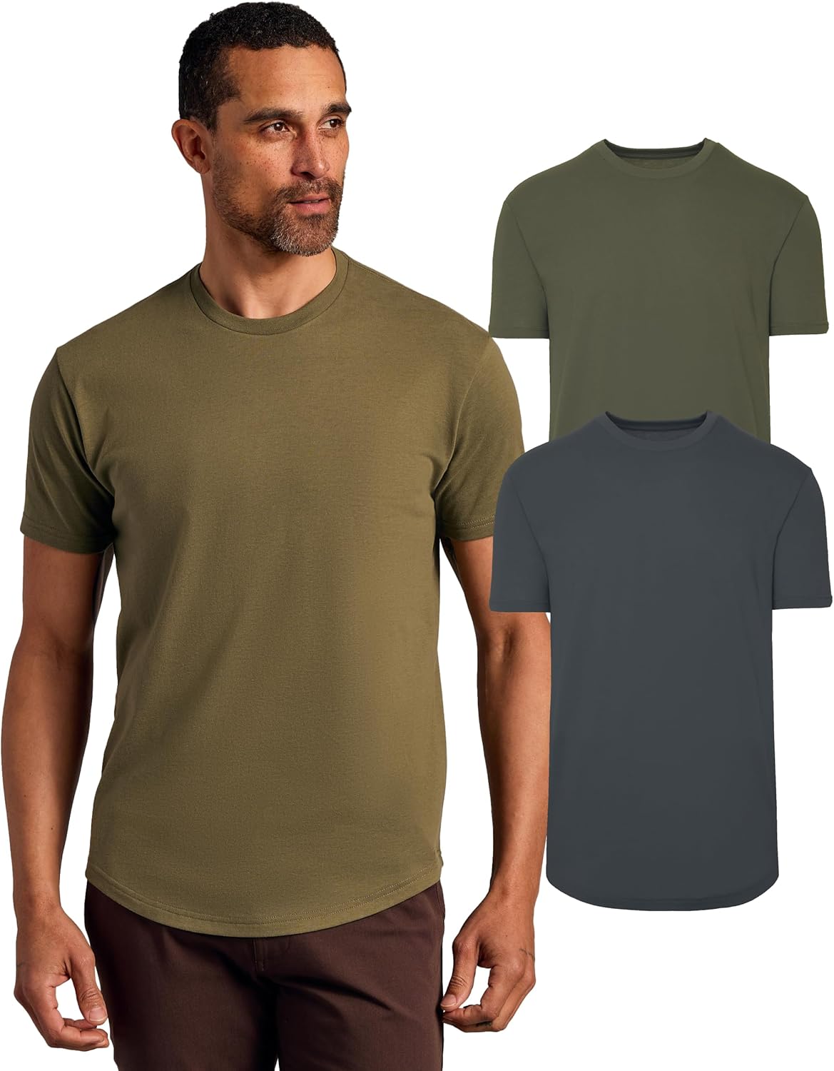 True Classic Mens T-Shirts – Curved Hem Tee Mens, Hipster Shirts for Men, Long Tail T Shirts for Man, Drop Cut Lounge/Sleep