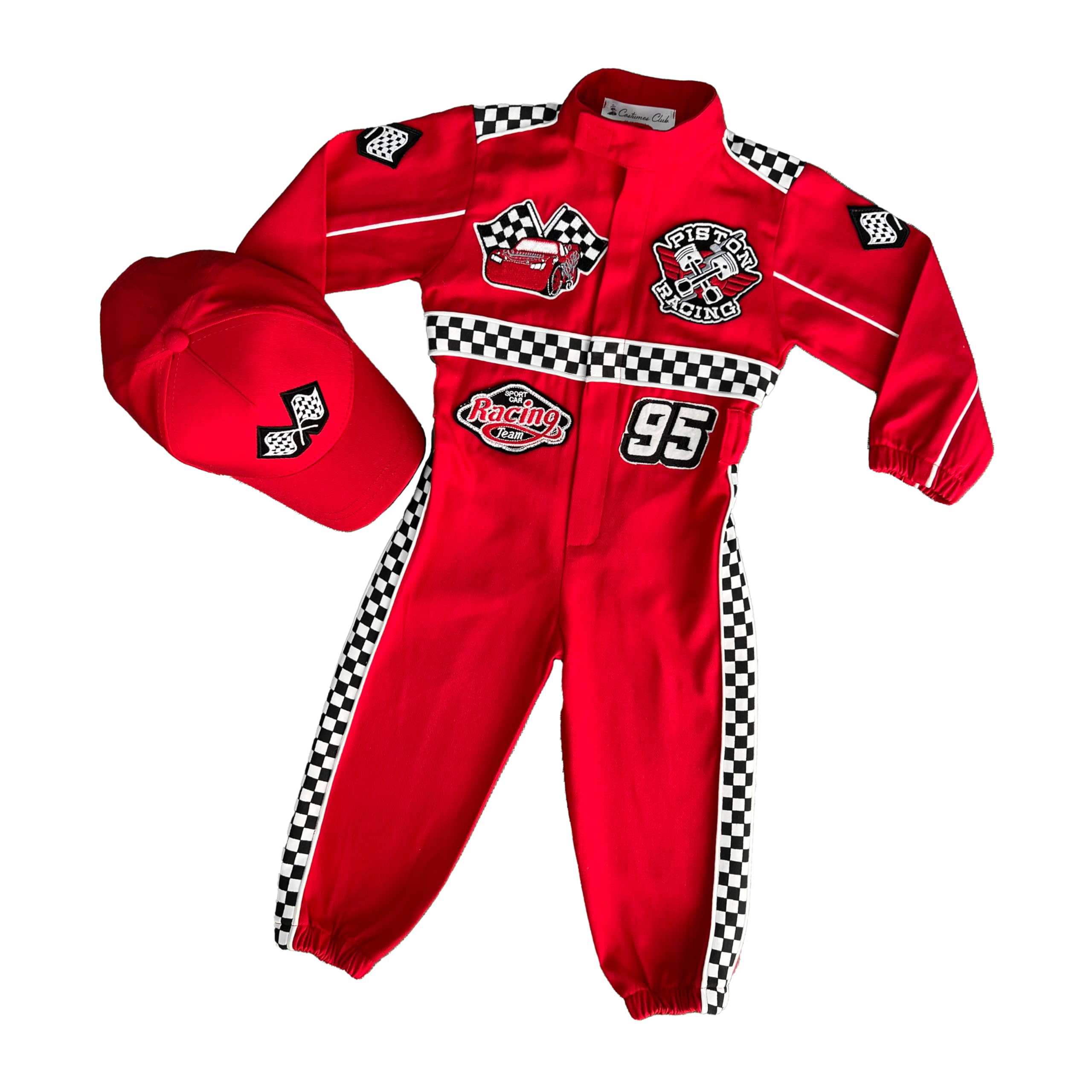 Costumes Club Personalized Handmade Race Car Driver Costume for Toddlers (2T, Pure Red) — image 1
