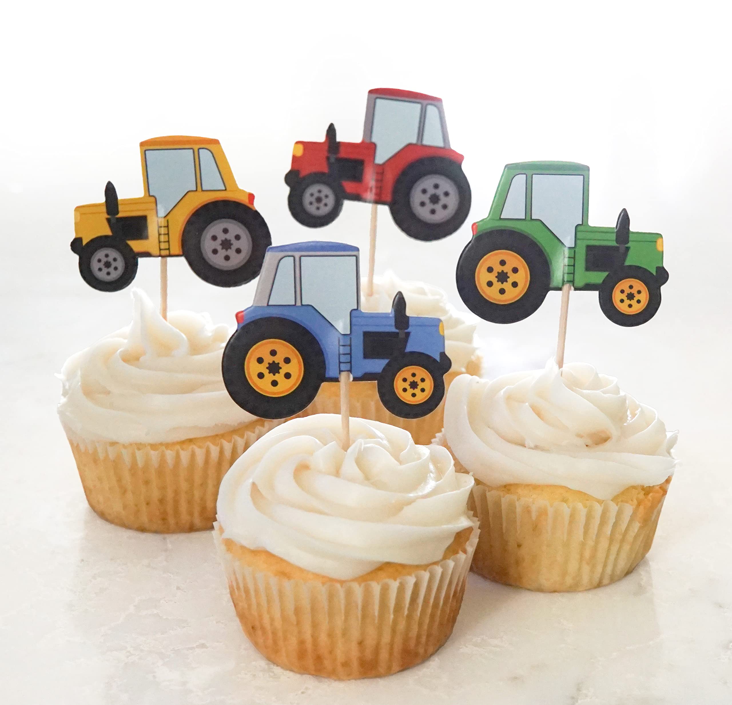 Amazon.com: 24 Trucks Cupcake Toppers (Tractor Trucks) : Grocery ...