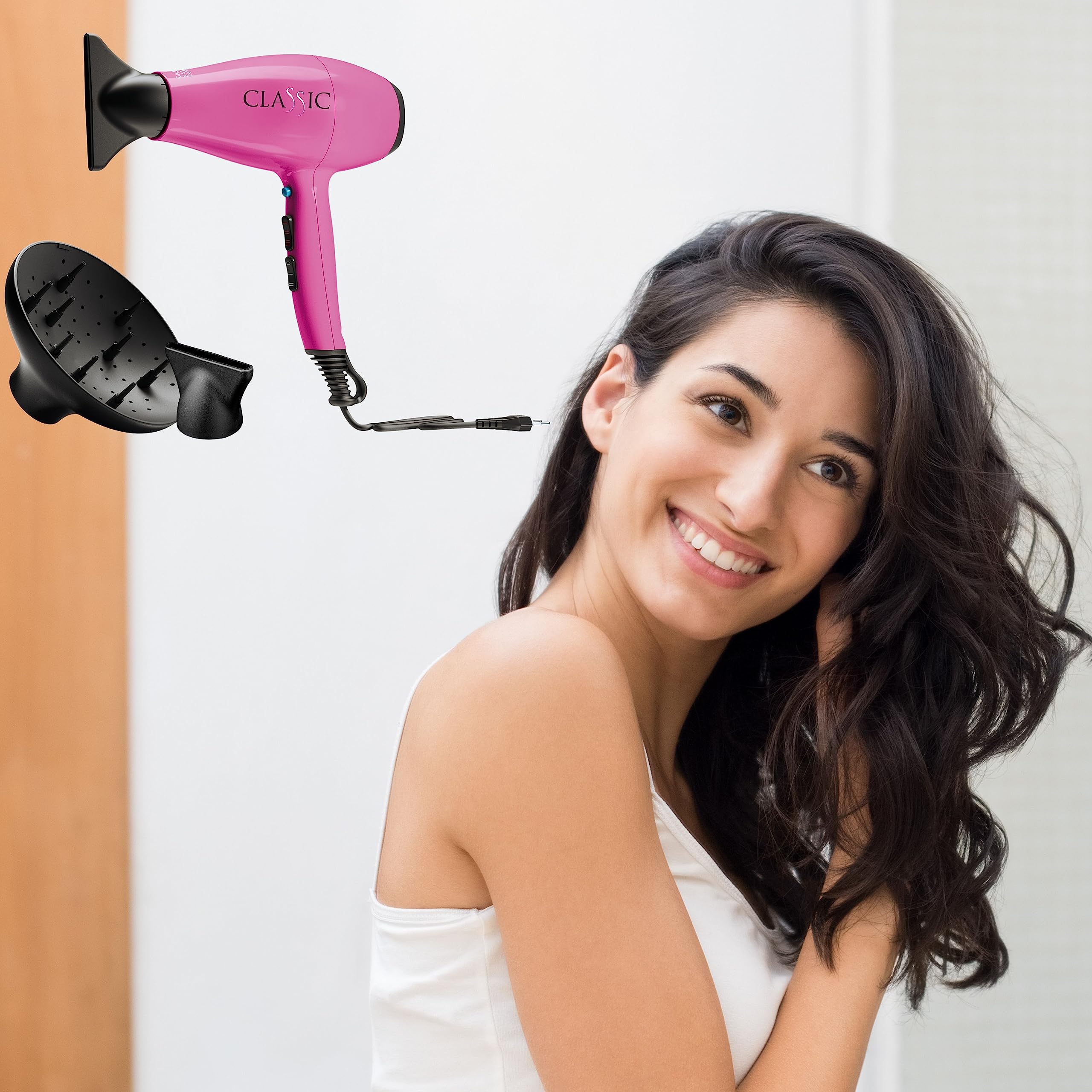 Gama Italy Professional Professioneller Haartrockner - Italienischer Wechselstrommotor mit langer Lebensdauer – 2200 W – Elegantes, ergonomisches Design - Made in Italy