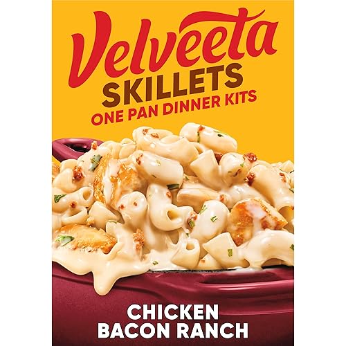 Velveeta Cheesy Skillets - Kit de cena de pollo y tocino rancho, caja de 11.5 onzas