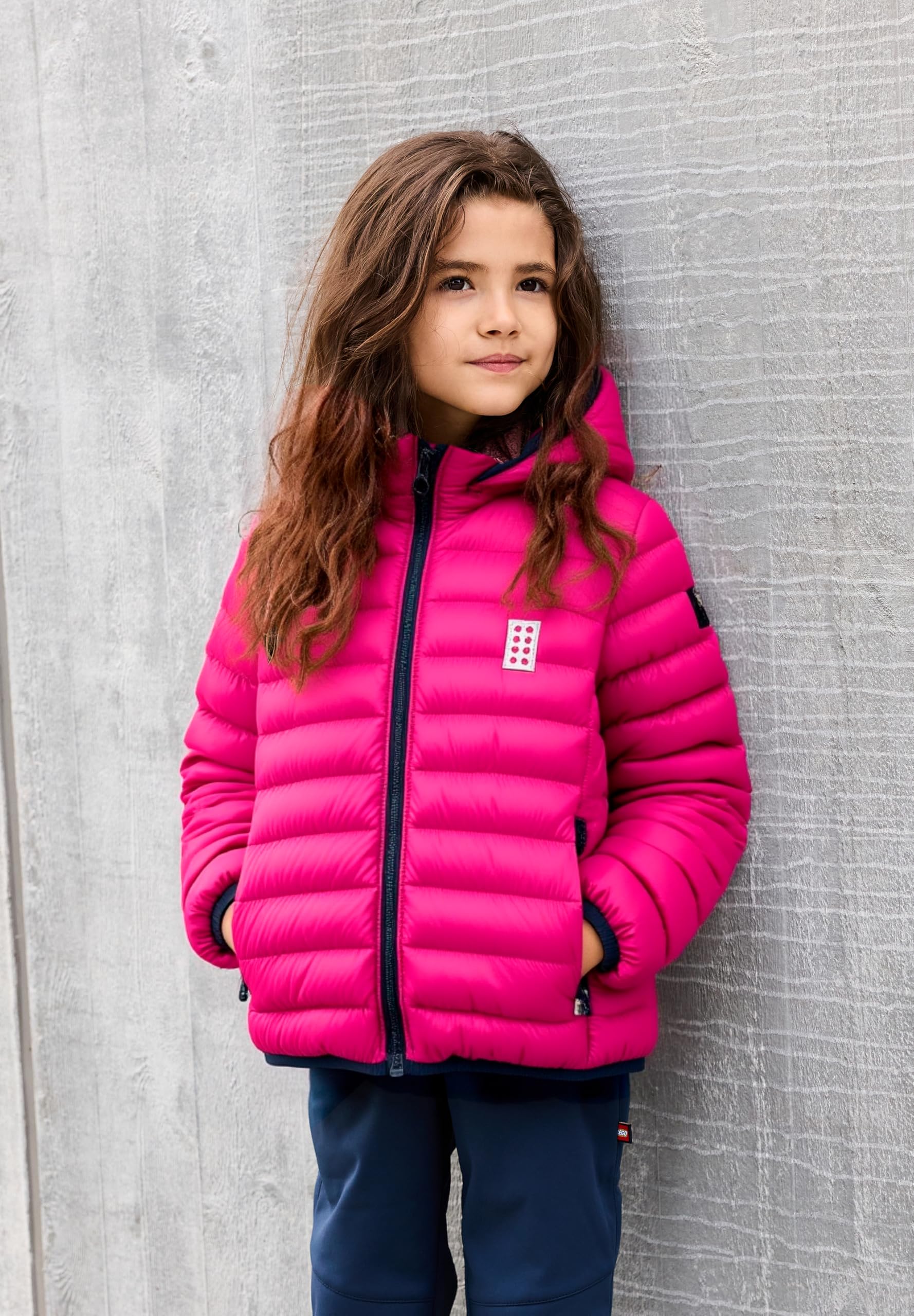Kabooki LEGO® Gefütterte Jacke für Kinder - Winddichte Frühlings- und Herbstjacke mit Abnehmbarer Kapuze und Reflektoren | Bequeme LEGO® Jacke für Mädchen und Jungen