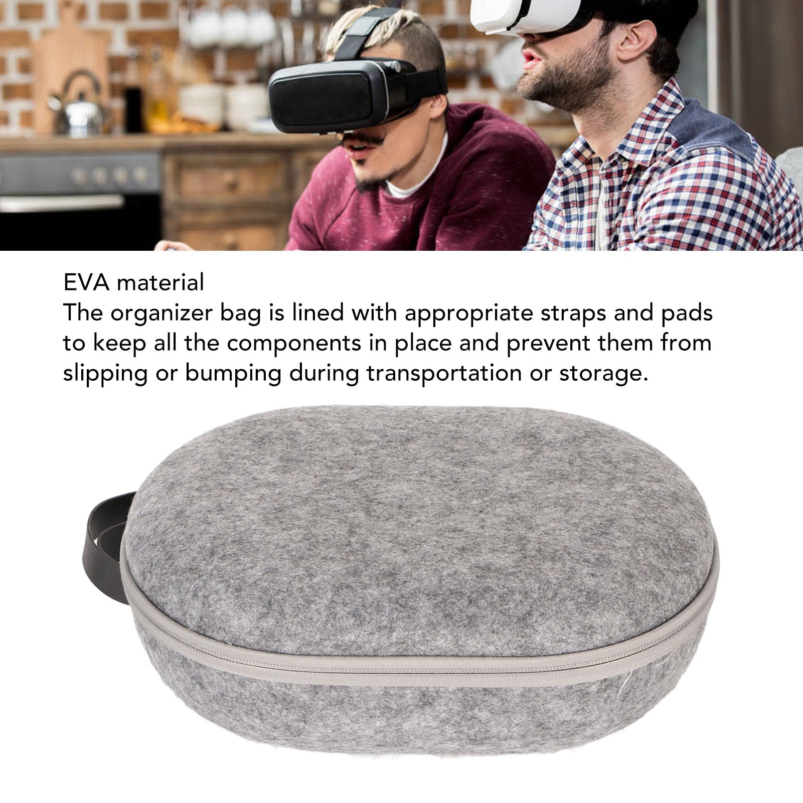 Custodia rigida da trasporto Vomeko VR, custodia protettiva VR, custodia protettiva portatile di grande capacità in EVA per accessori per cuffie VR