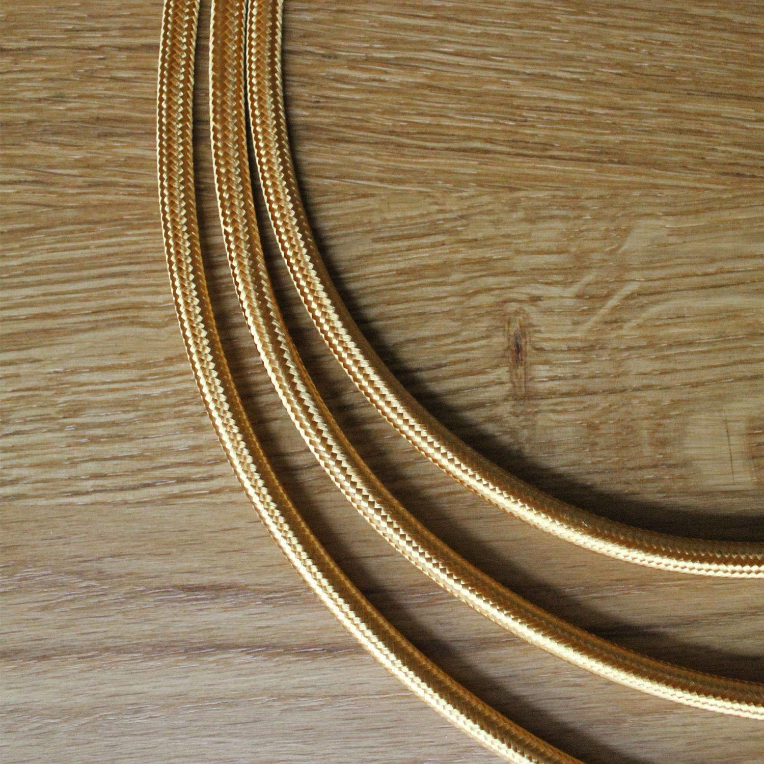 smartect Braided Cable, Gold, 2 Metres 2 Core Electrical Cable (2 x 0.75mm²) Vintage Fabric Electrical Wire for your DIY project - Image 4