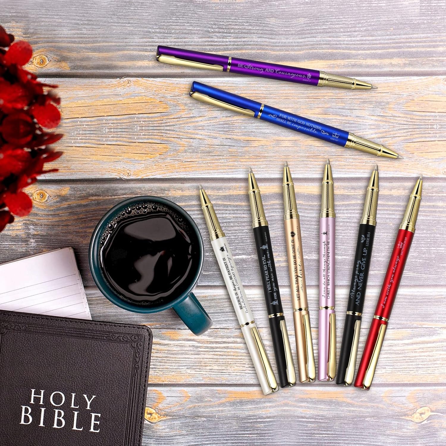 Fuutreo 50 Pcs Bible Verse Pens Christian Mothers Day Gifts Inspirational Quotes Religious Ballpoint Pens Bulk for Church Sunday Women Adults Clergy Appreciation Pastor Godmother
