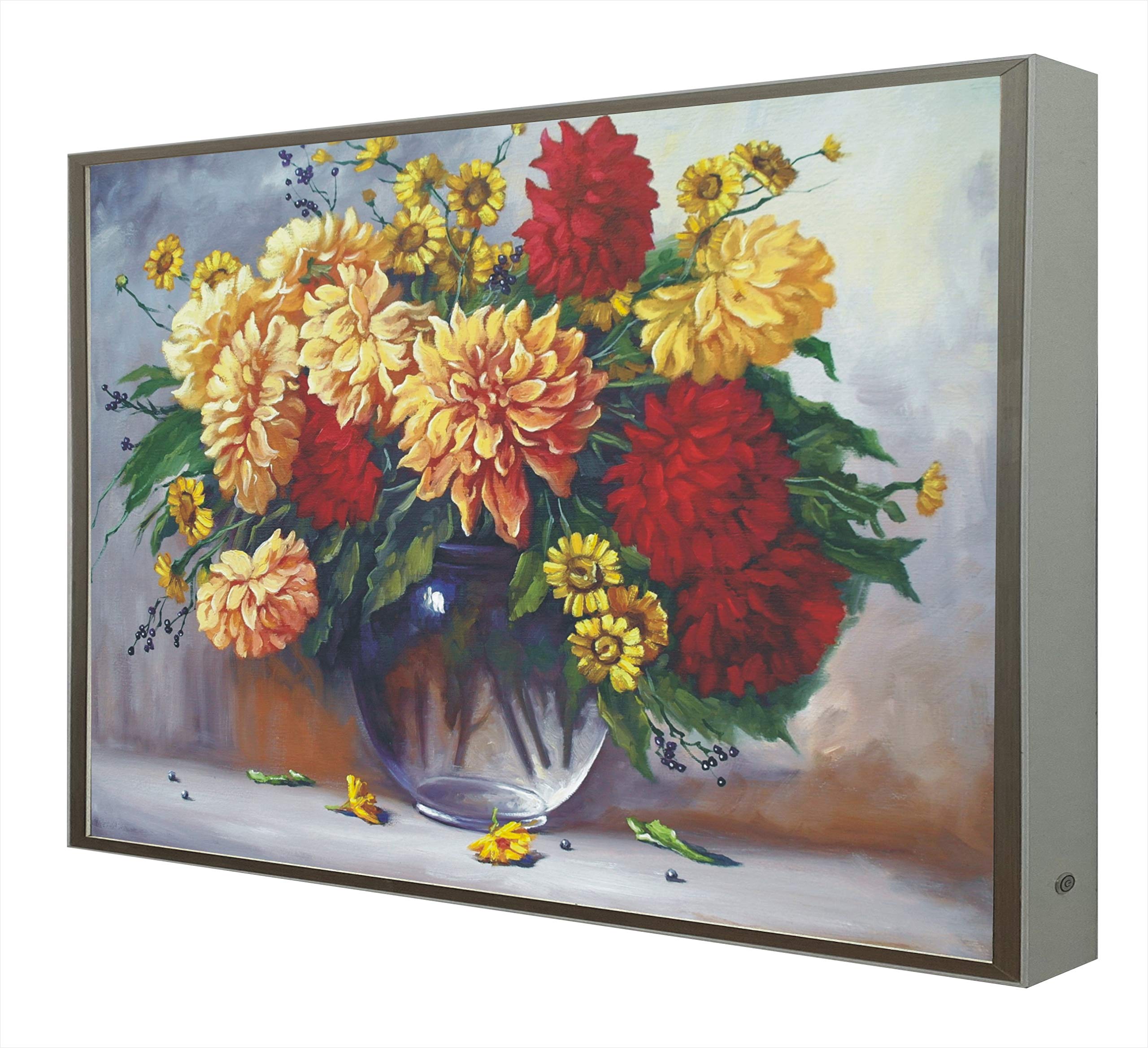 Cadre lumineux LED bouquet de fleurs en bois blanc, le cadeau idéal pour crémaillère
