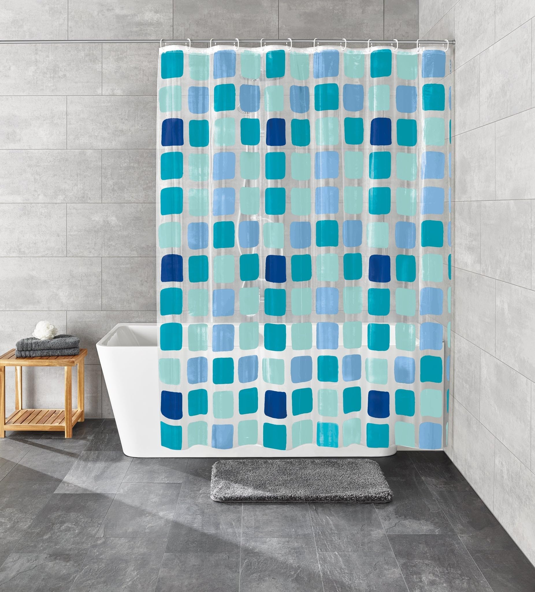 Kleine Wolke 4956721305 Zasłona prysznicowa Sonny, 180 x 200 cm, niebieska