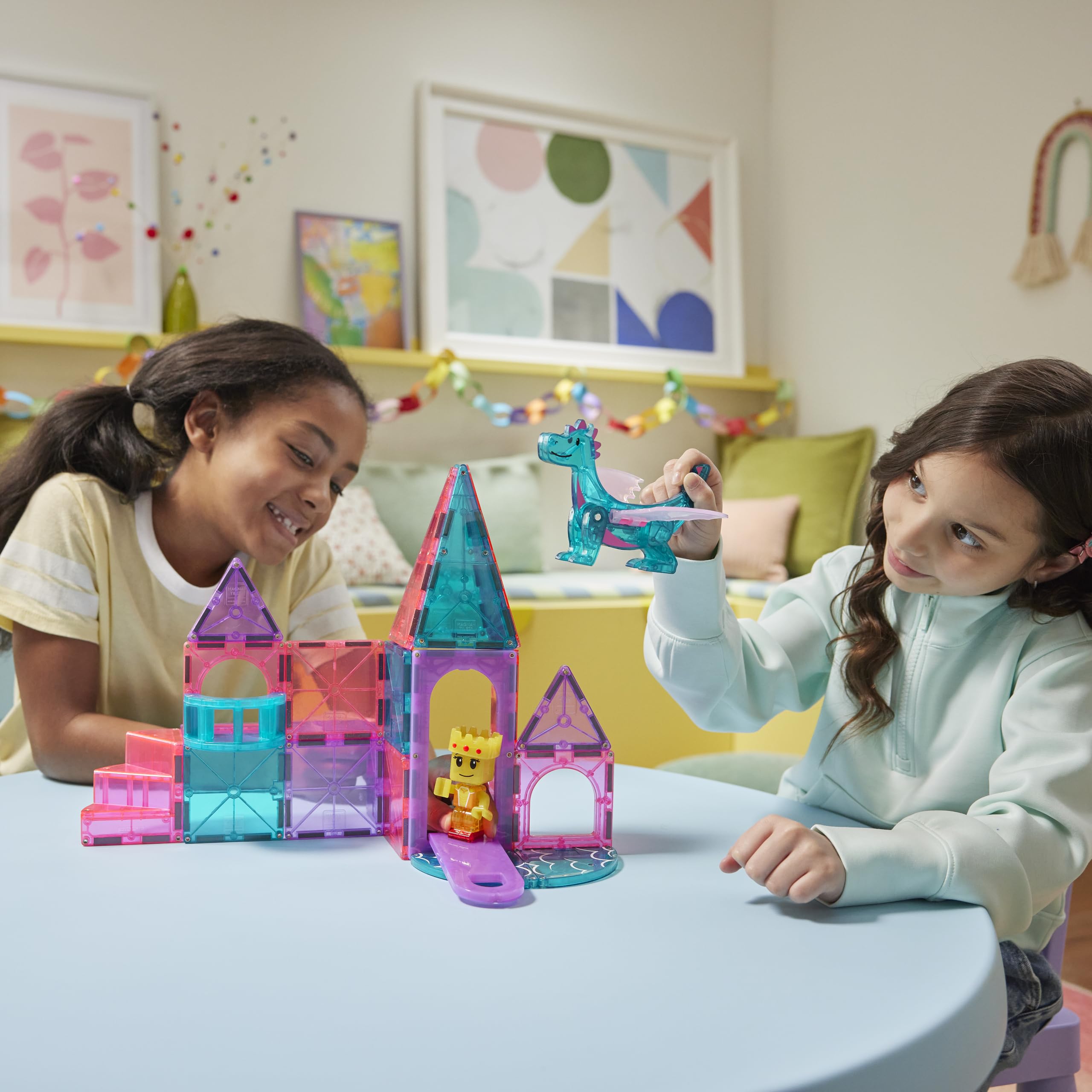 Magna-Tiles Castle - Juego de construcción magnética de 25 Piezas, la Marca Original de construcción magnética