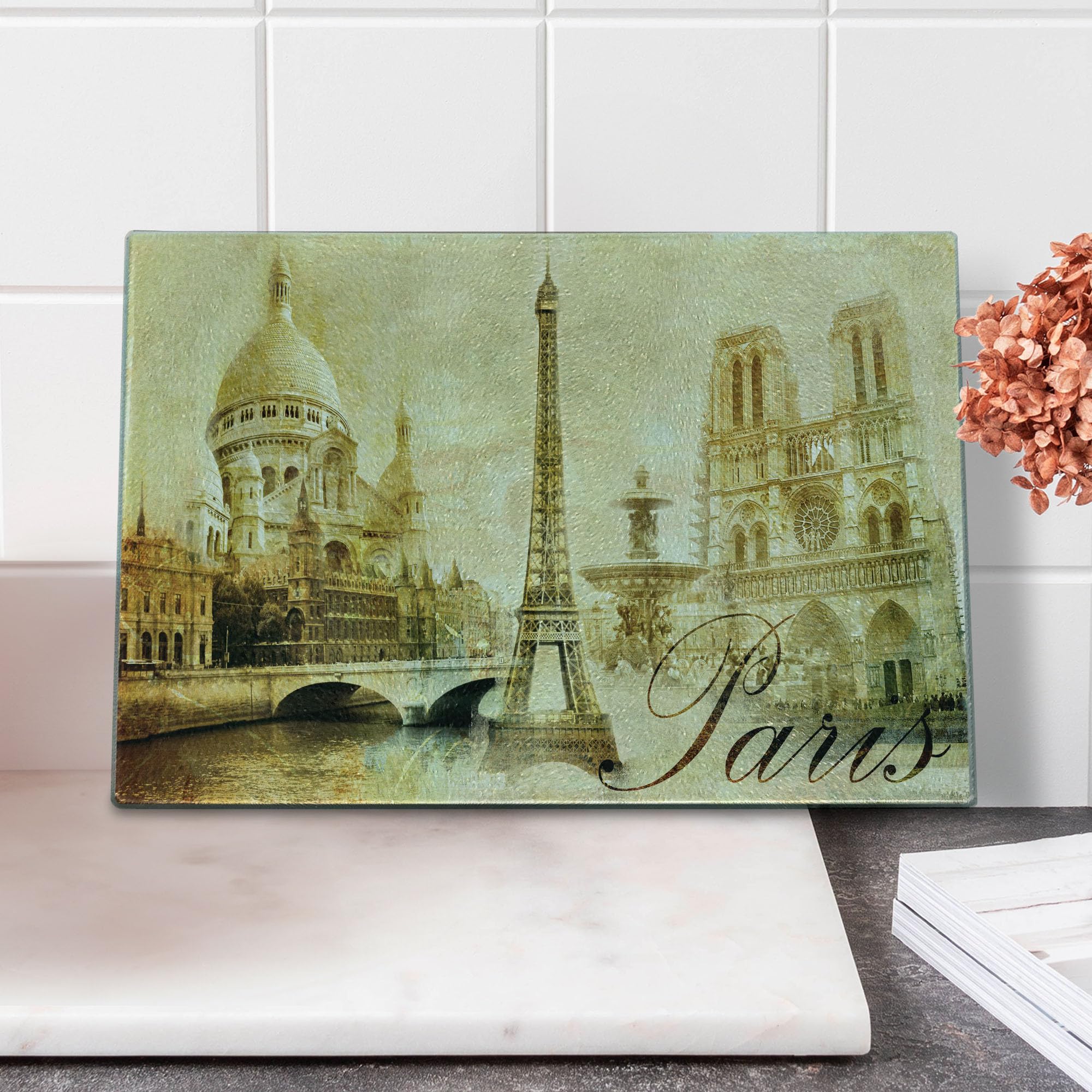 Amazon.co.jp: Ambesonne パリ カッティングボード ヴィンテージ