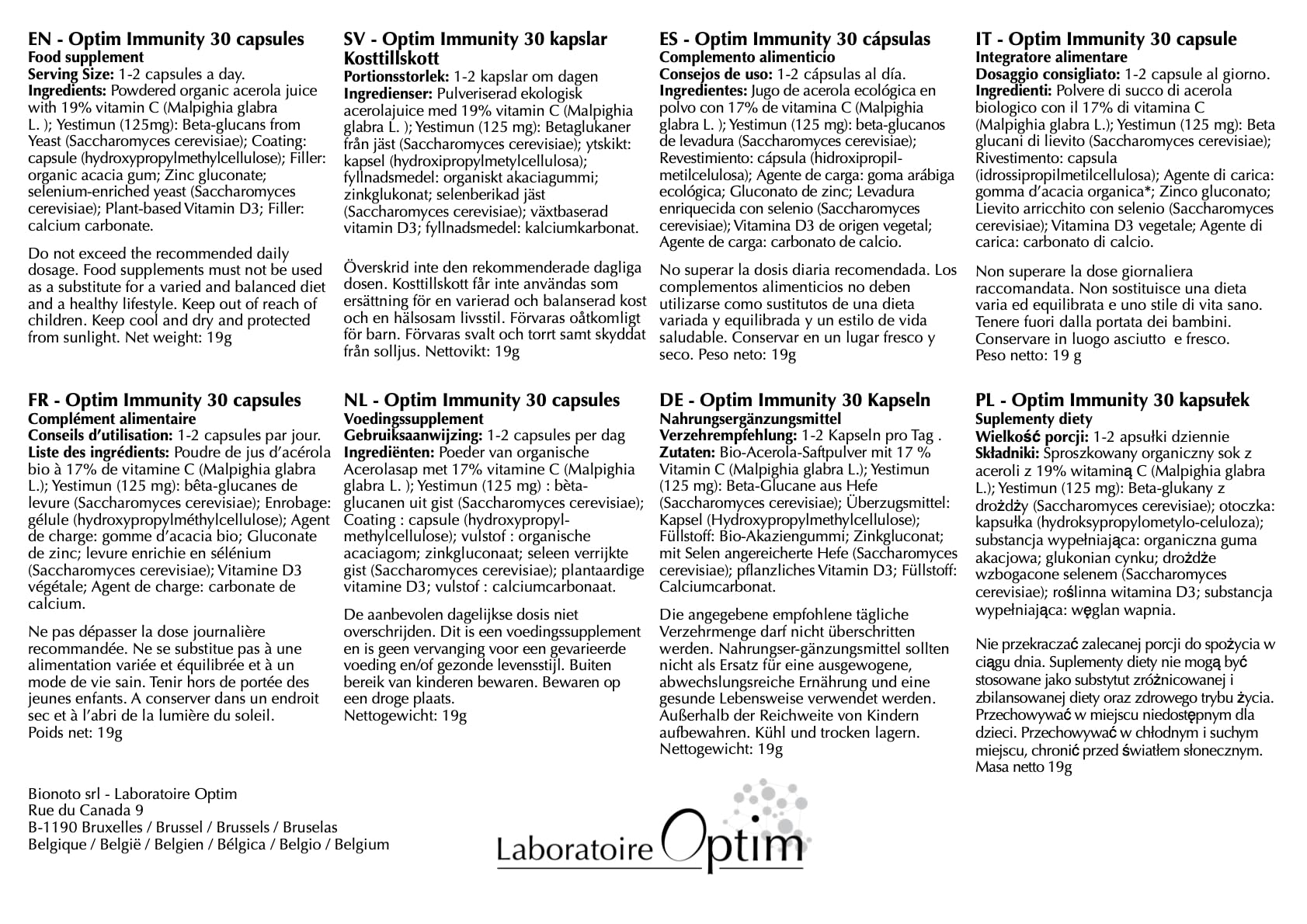 OPTIM Immunity Immun-Komplex, PACK 4 x 30 Kapseln, Vegan | Vitamin C & D3, Zink, Selen & Beta-Glucane, Natürliche Abwehrkräfte