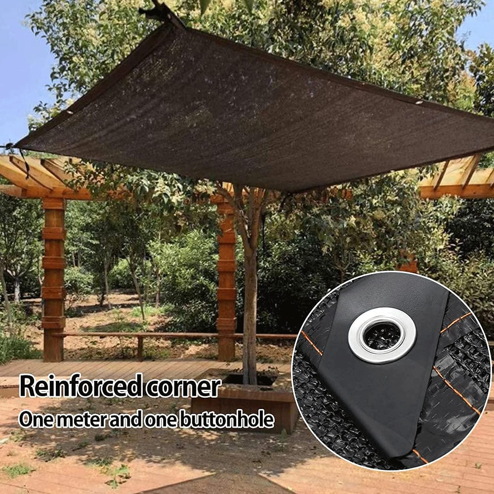 DKLE 5x12m 85% Toldo Vela de Sombra Red de Sombreado Negra Protección Solar Hoja de Lona Engrosamiento Cifrado Sombra para El Hogar Planta de Patio Aislamiento Térmico del Coche Malla Sombreador