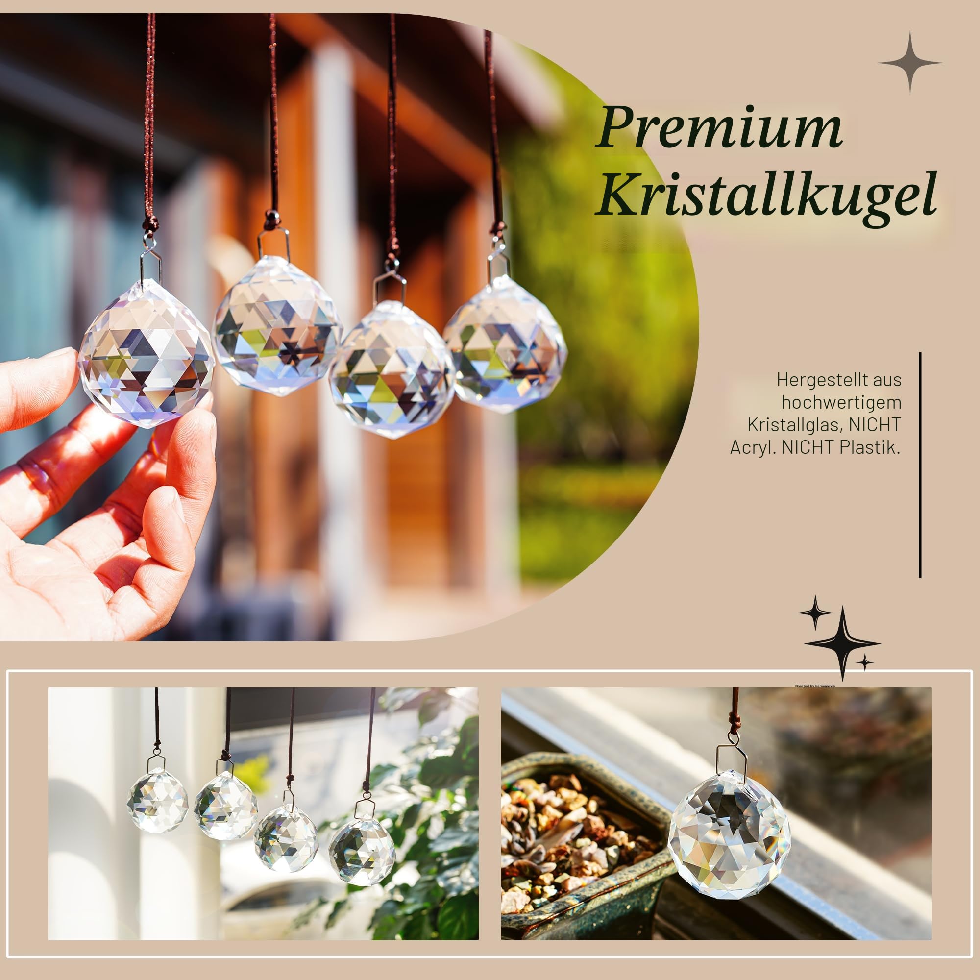 Kristalle zum Aufhängen, 20 Stück Sonnenfänger Kristall, 20mm Prisma Kristall Hängend Glasprisma, Kristallkugel Prisma für Kronleuchter Anhänger, Fenster, Garten, Hochzeit Dekor