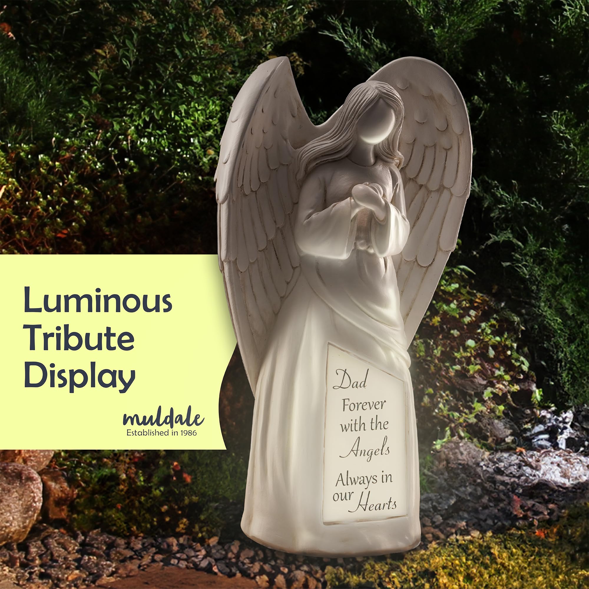 Décoration solaire ange de jardin – Cadeaux de condoléances pour la perte de papa – Décoration de souvenir d'amour pour la fête des pères – Figurines d'ange priant de jardin pour la perte de vos