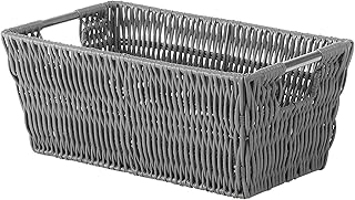 Whitmor Rattique Small Shelf Tote Grey