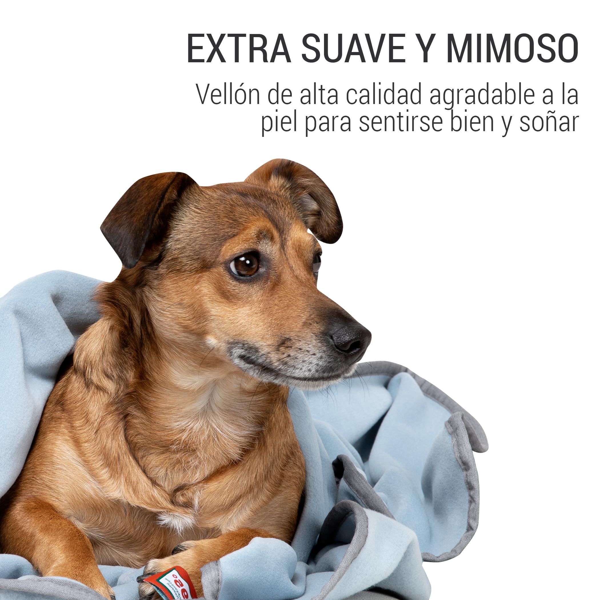 Doctor Bark Manta acogedora para Perros, Lavable hasta 95 °C, higiénica, Suave Manta Polar para sofá y Cama para Perros, Manta mullida para Mascotas, Fabricada en Alemania (140 x 100 cm, Azul Claro)