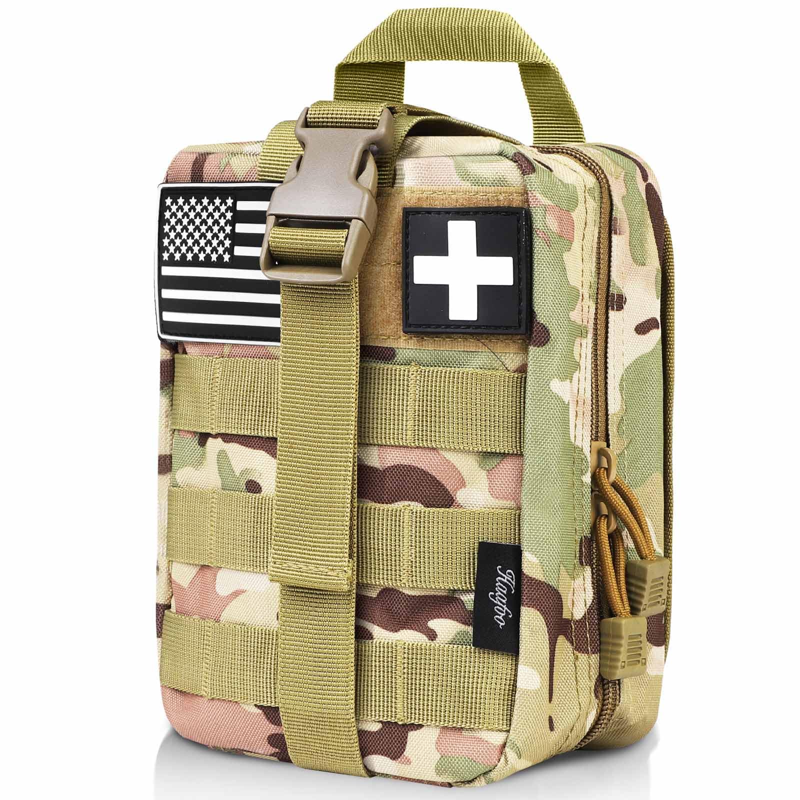 Medical Pouch Molle, 1000D Nylon Tactical First Aid Pouch, Big Capacity EMT Pouch Utility, Heavy Duty Military Grade Rip-Away Ifak Pouch for Home, Camping and Other Outdoor Activeties（Bag Only-image-4