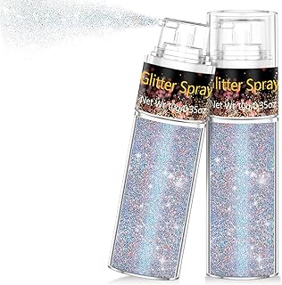 Hair and Body Glitter Spray, 1PC Glint-Rainbow Glitter Hairspray Dry Pow...