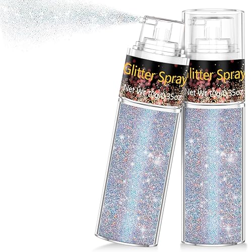 Hair and Body Glitter Spray, 1PC Glint-Rainbow Glitter Hairspray Dry Powder Makeup for Clothes, Festival Rave Prom Loose Sparkle Powder,Holographic Ultra Fine Resin Glitters for Crafts (Glint-Rainbow) - 1PC Glint-Rainbow