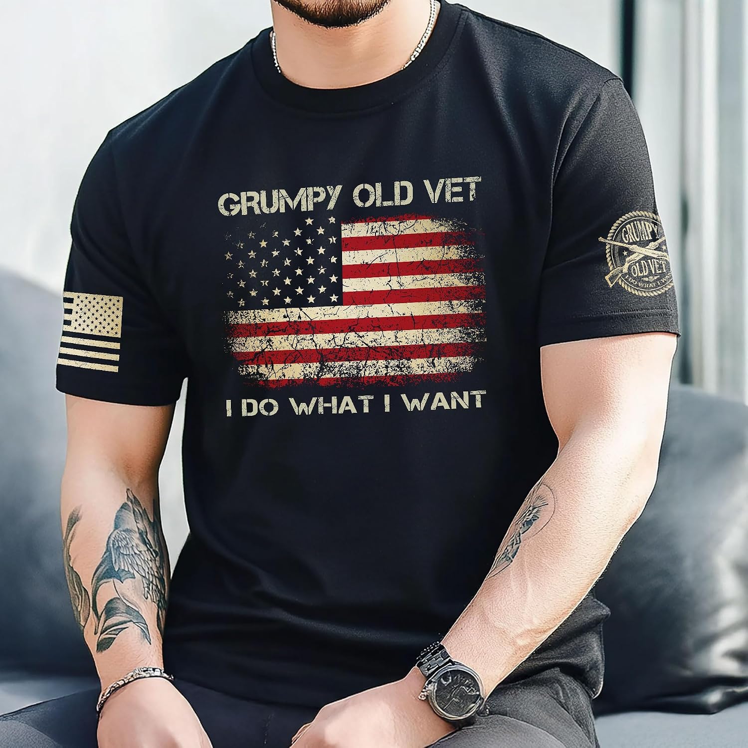 Grumpy Old Vet Shirt, Veterans Shirts for Men, Patriotic Shirts for Men, Grumpy Old Veteran Shirt 1