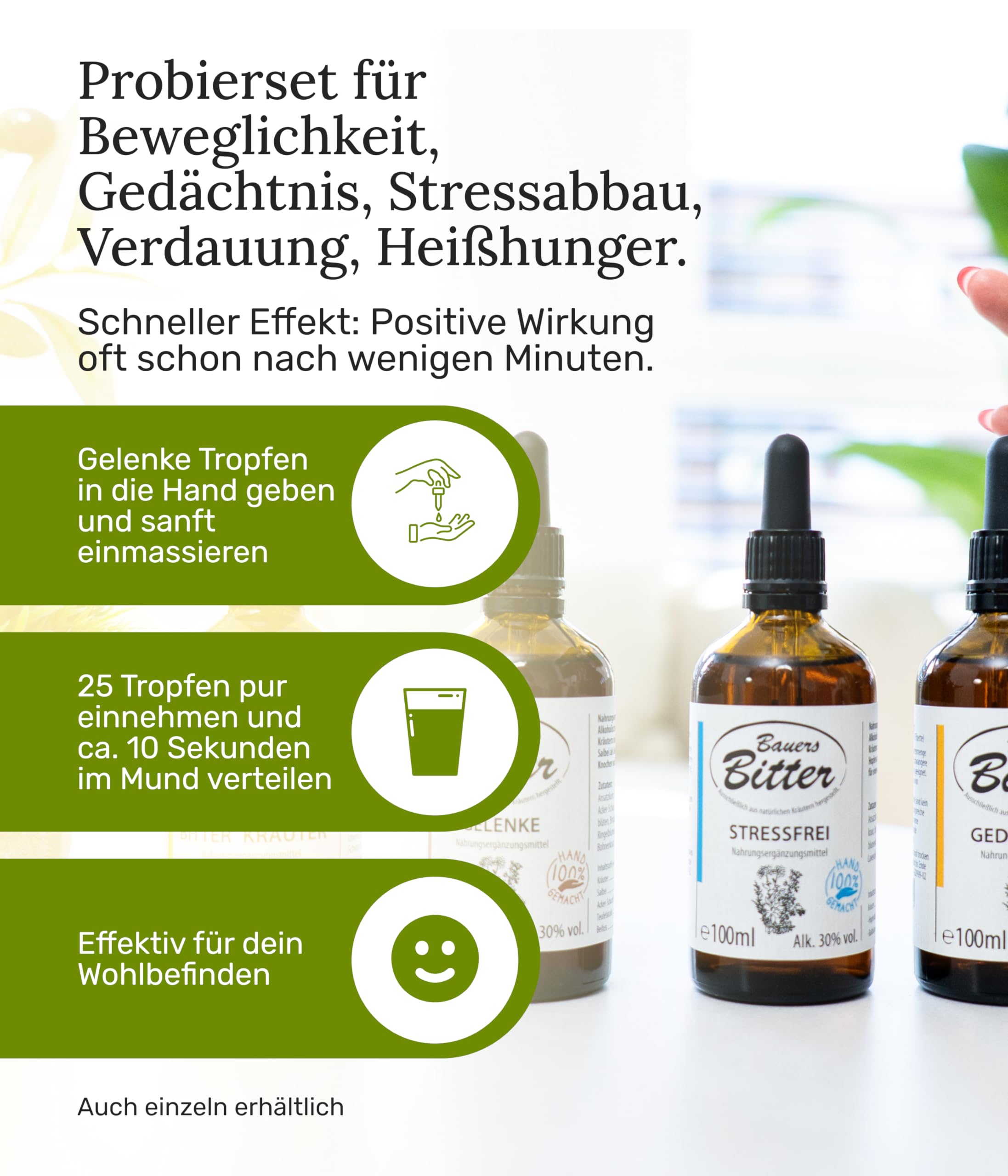 Kennenlern Set 4 Sorten á 100 ml Bittertropfen