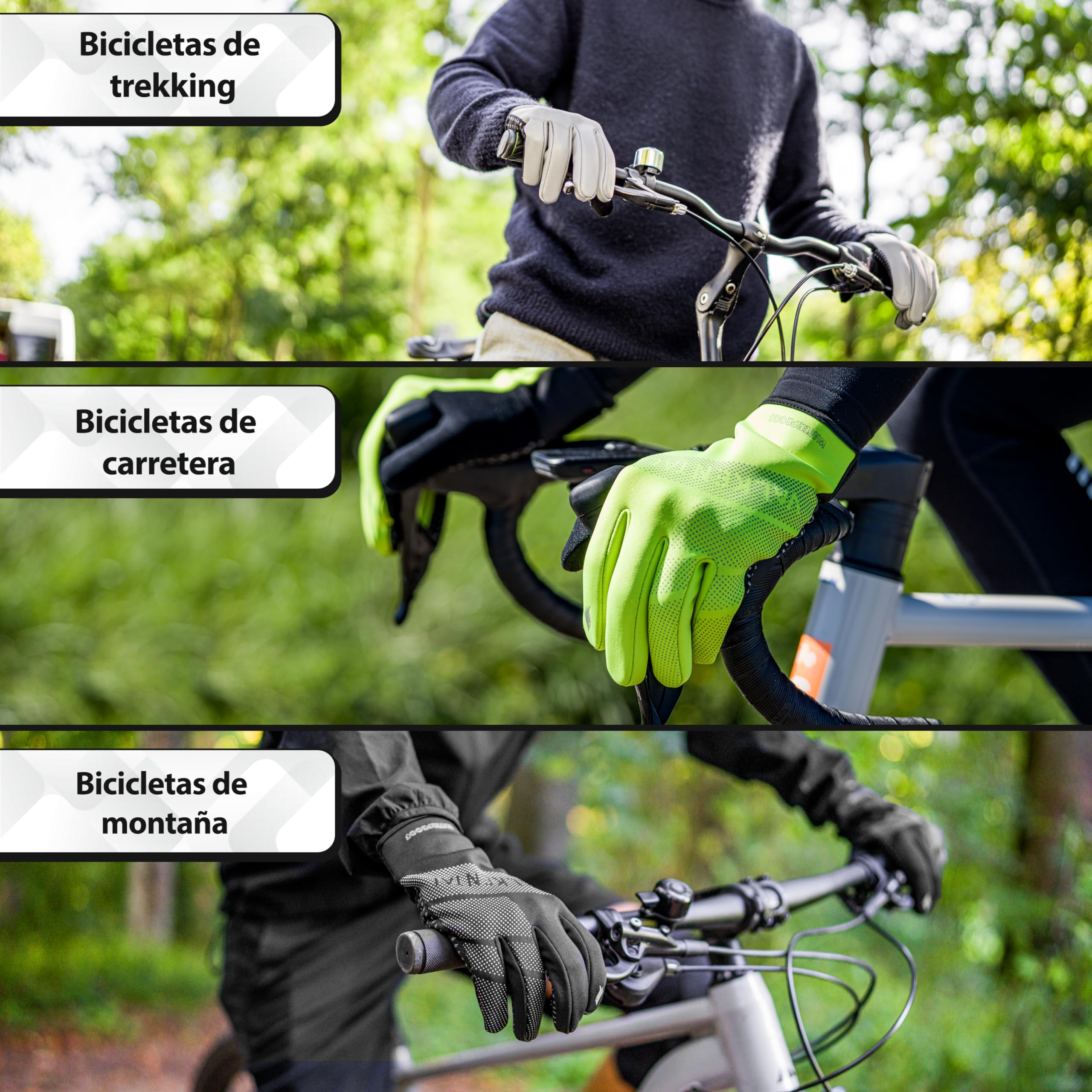 Valkental® GloRider - Guantes de ciclismo resistentes al viento, acolchados y adherentes | Guantes de invierno y guantes de transición [hombres y mujeres] con función táctil - GloRider