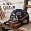 Gorra Genérica Fe, Familia y Libertad, Gorra de Béisbol Vintage con Diseño de Águila y Bandera Americana, para Hombres, Papás, Veteranos Roja 3