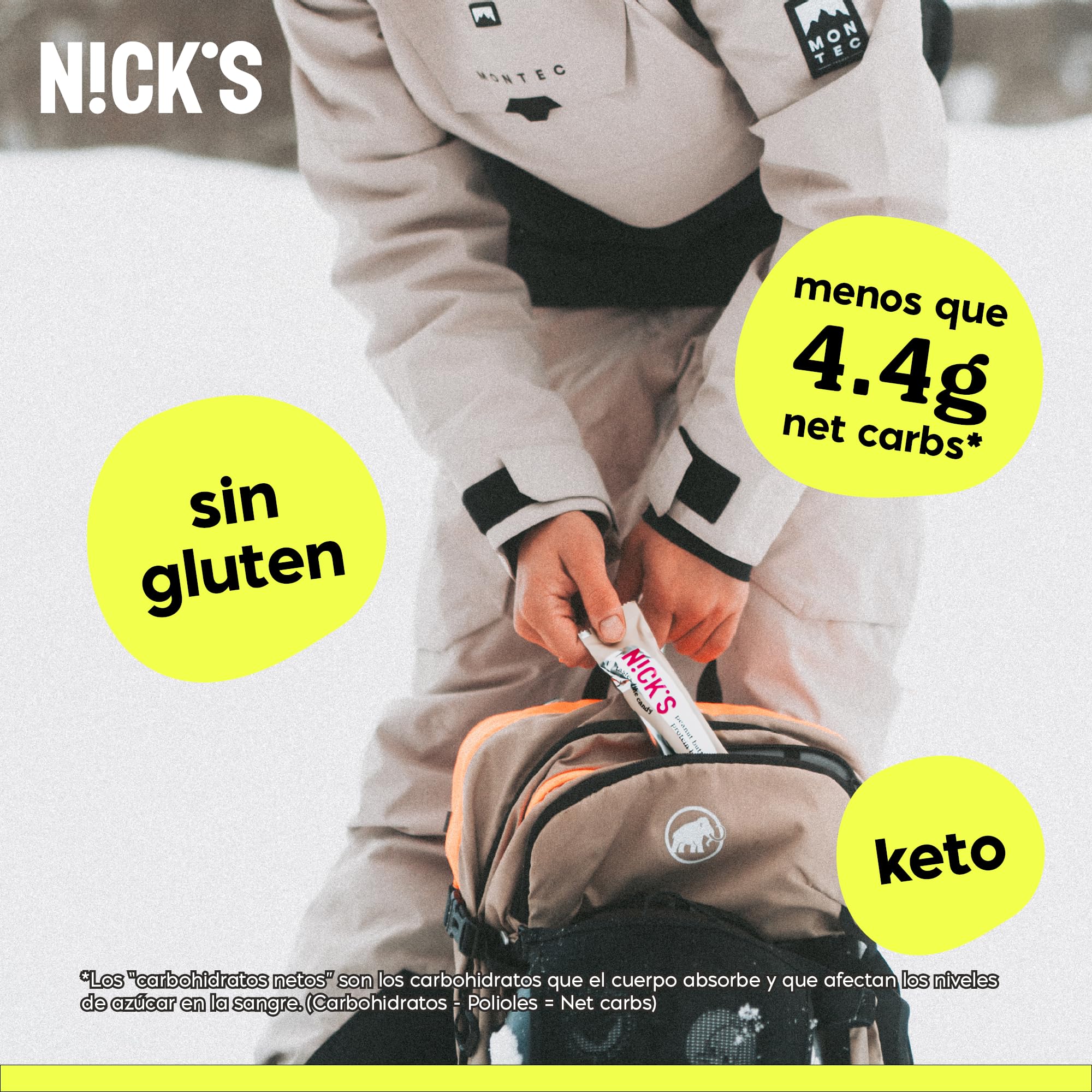 NICKS Mix de Barritas Proteina, Keto Protein Bar de Chocolate 4g Carbohydratos Netos 15g Proteína y 5g Colágeno Sin Azúcar Añadido Low Carb Proteicas Snacks Sin Gluten (9x50g)