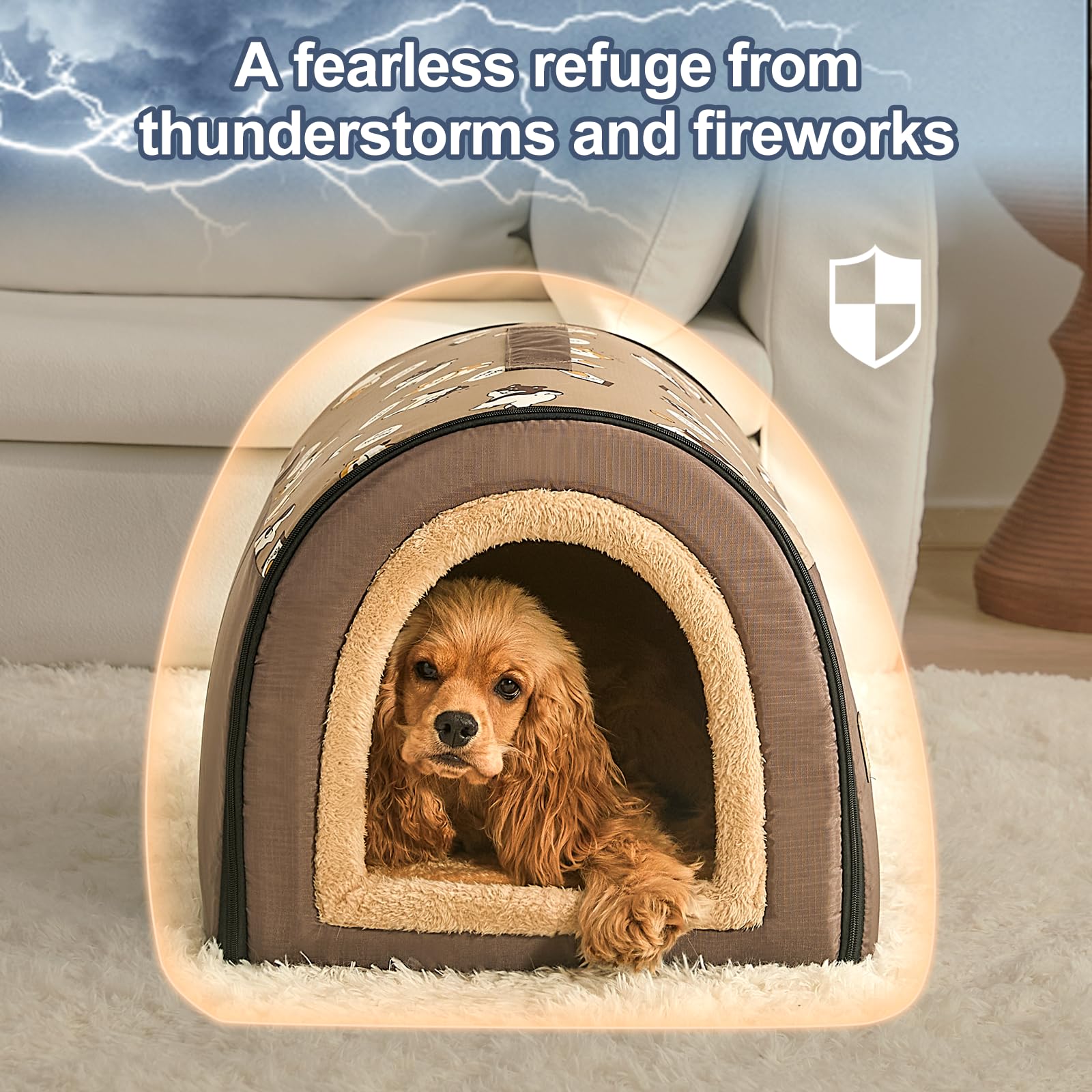 Casetta Per Cani PawHut Da Interno - Legno, Finestra, Ingresso, 49.5x41x51 Cm, Color Rovere - Foto 2