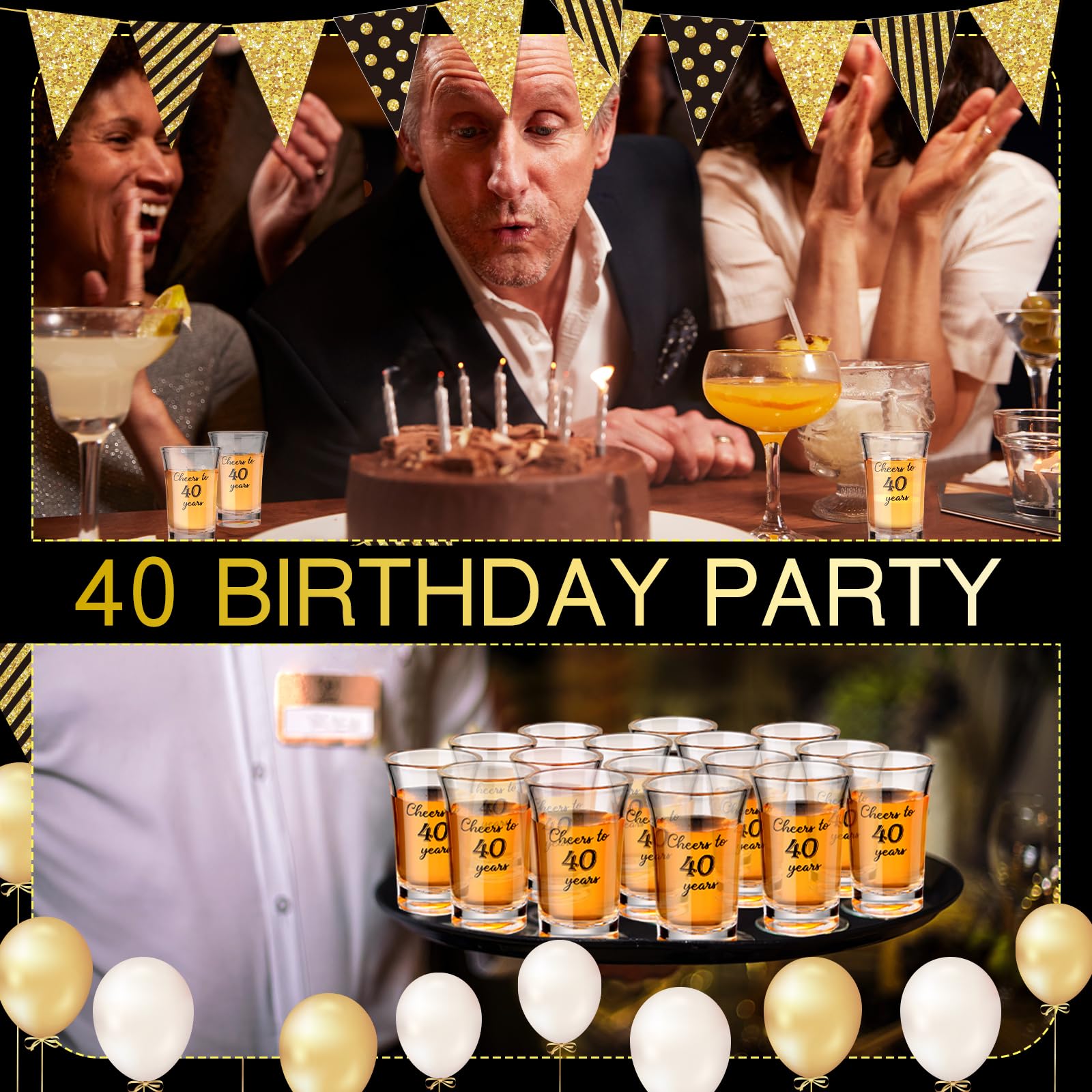 Juego de 50 vasos de chupito acrílicos reutilizables para regalos de fiesta de cumpleaños, vasos de chupito transparentes de 1 onza con tarjetas de regalo y bolsas de organza para
