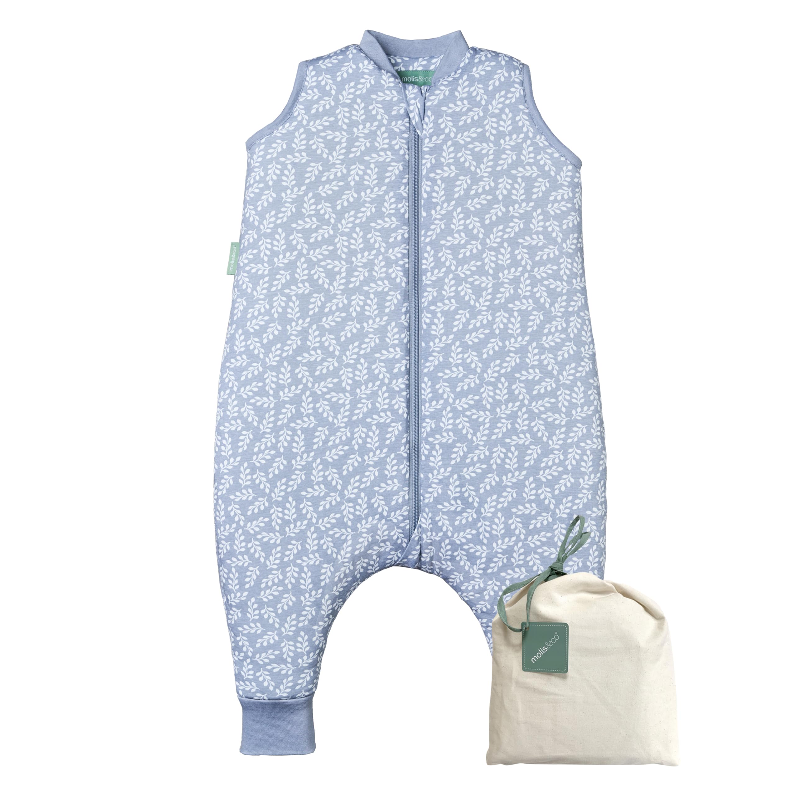 molis&co - Pijama Manta con Pies 2.5 TOG - 70 cm (1 año) - Ideal para Invierno - Suave y cálido - 100% algodón (Oeko-Tex 100) - Green Garden — view 7