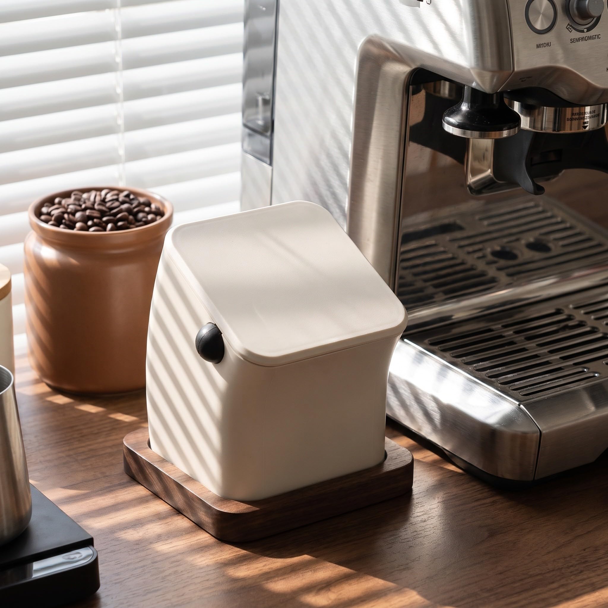 Contenitore per fondi di caffè espresso, contenitore quadrato per